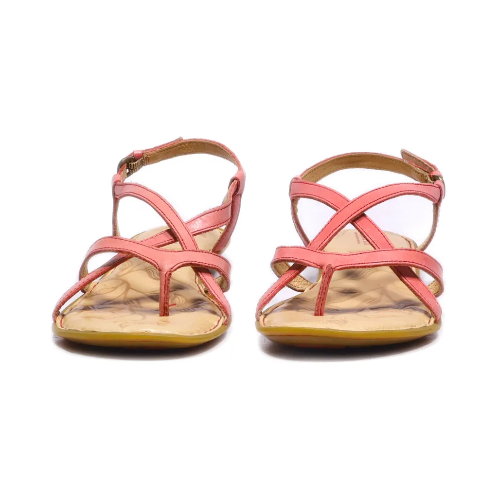 Born Flat Sandals Leather Red Colour For Women