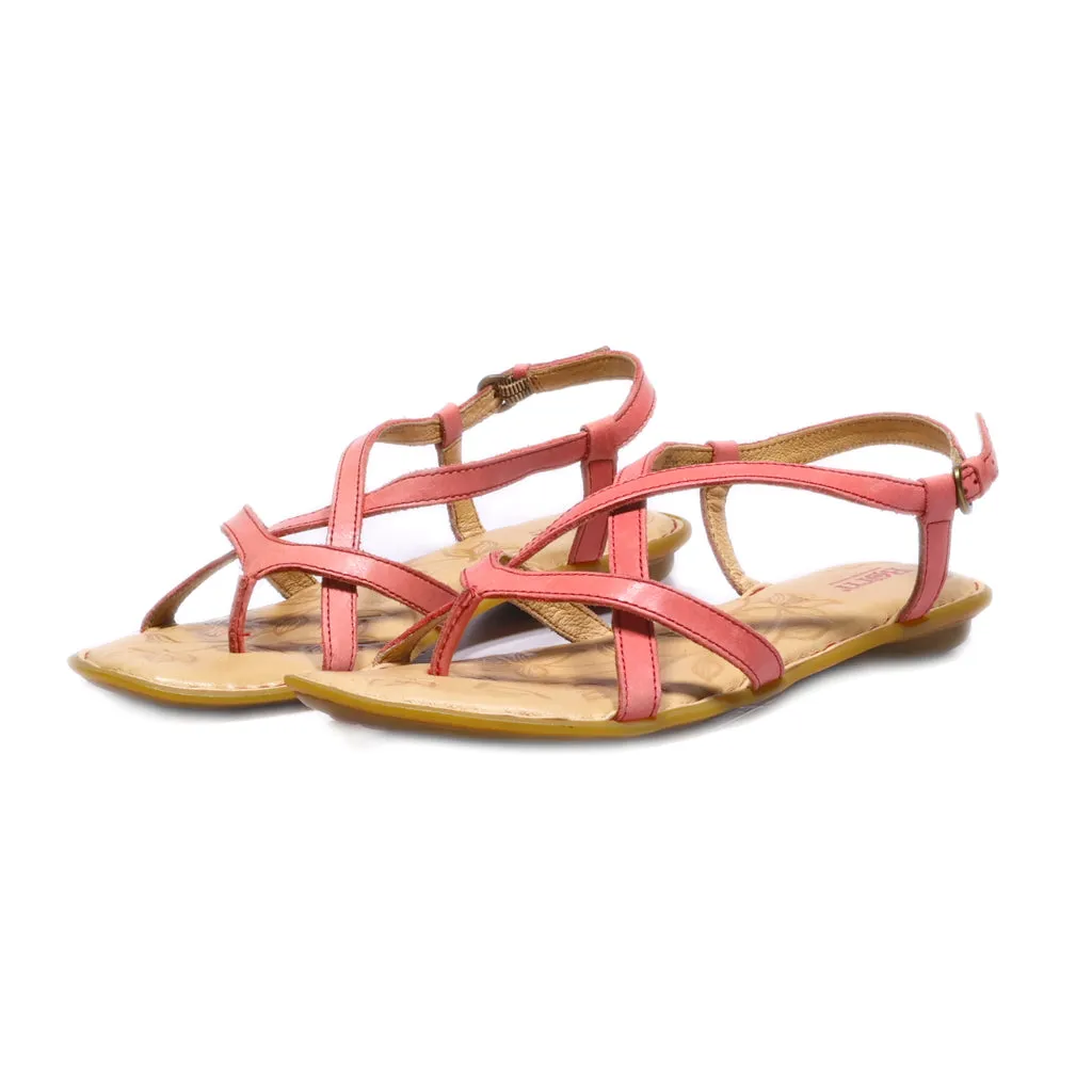 Born Flat Sandals Leather Red Colour For Women