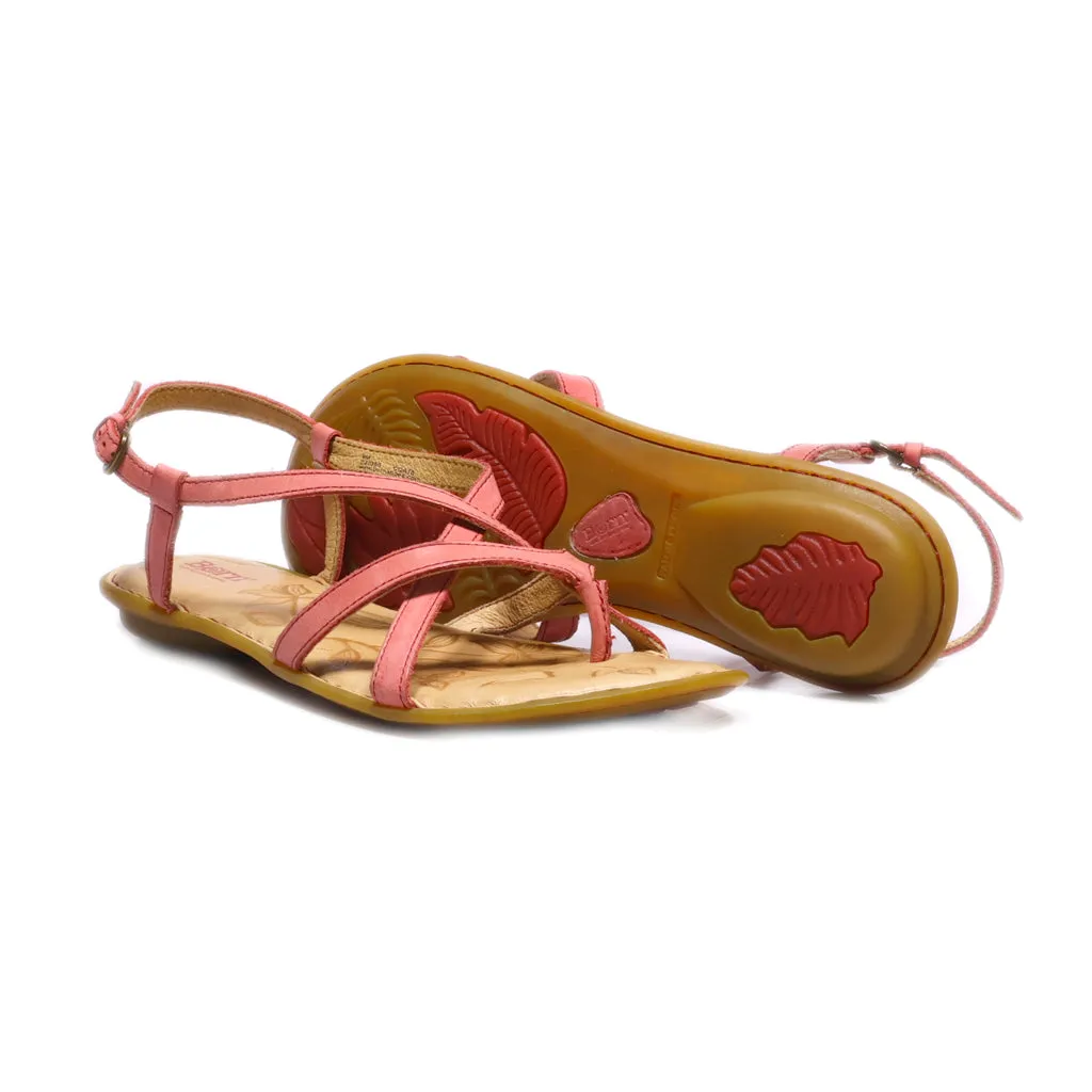 Born Flat Sandals Leather Red Colour For Women