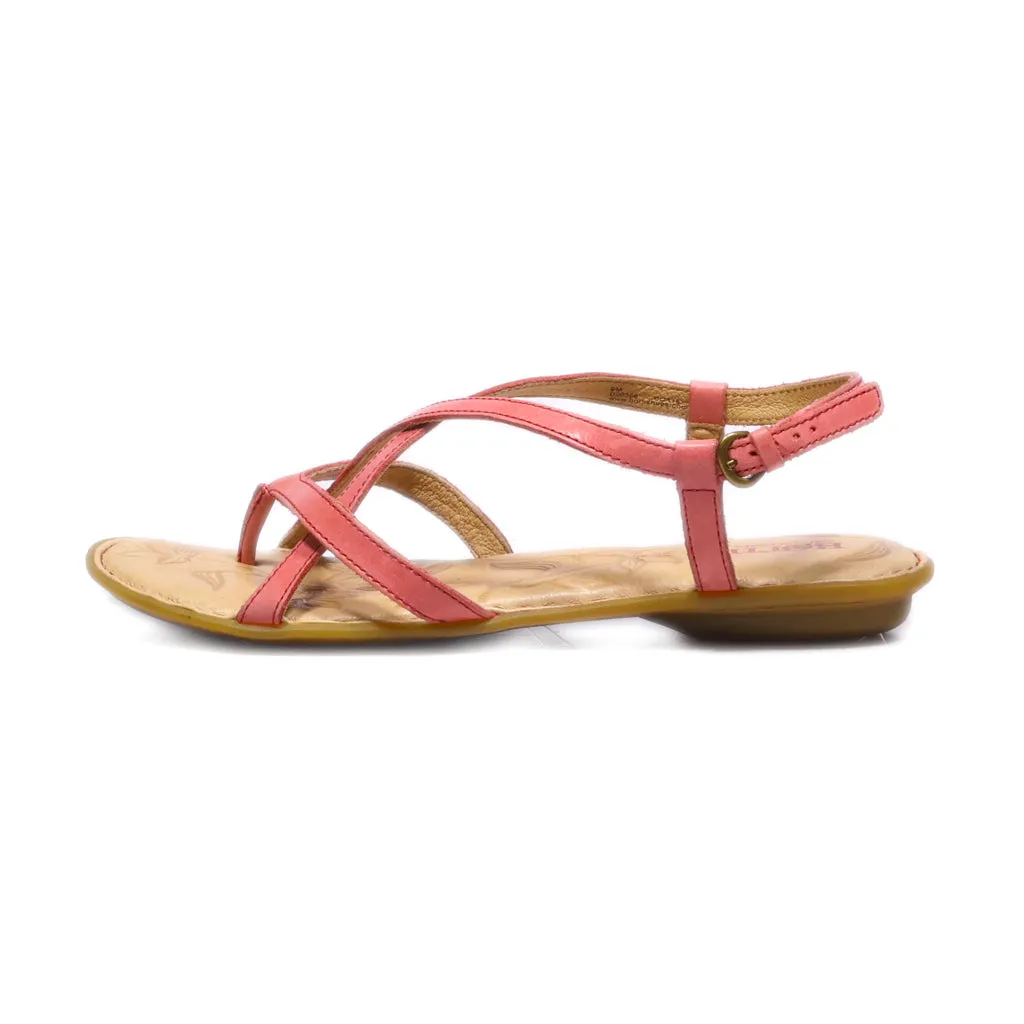 Born Flat Sandals Leather Red Colour For Women