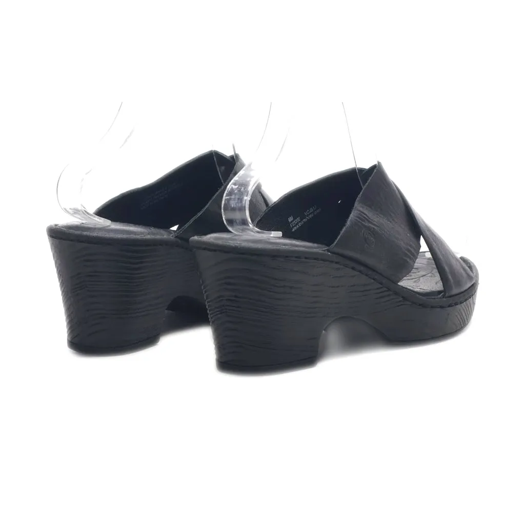 Born Mid-Heel Sandals Canvas Black Colour For Women