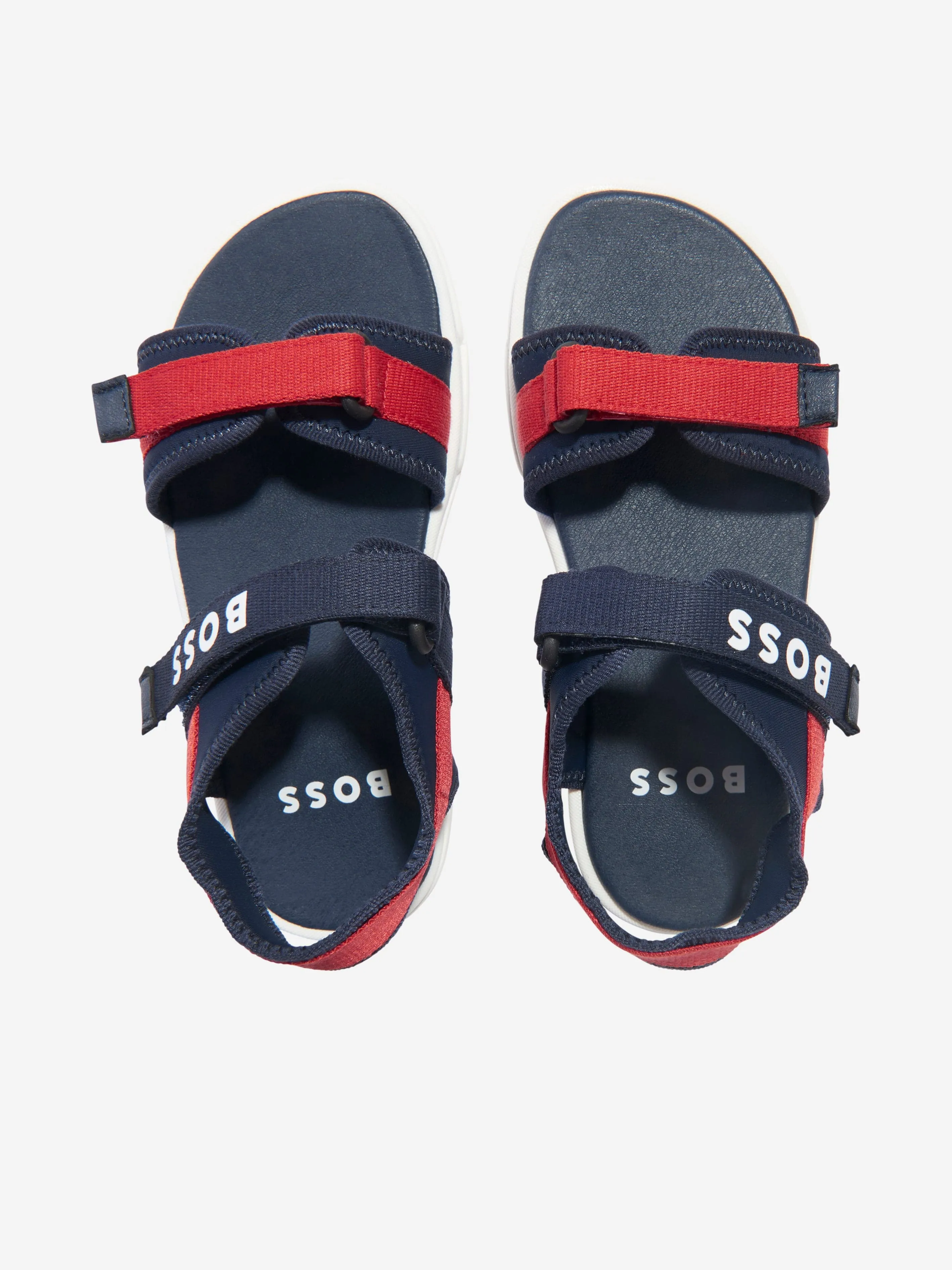 BOSS Boys Logo Strap Sandals In Navy