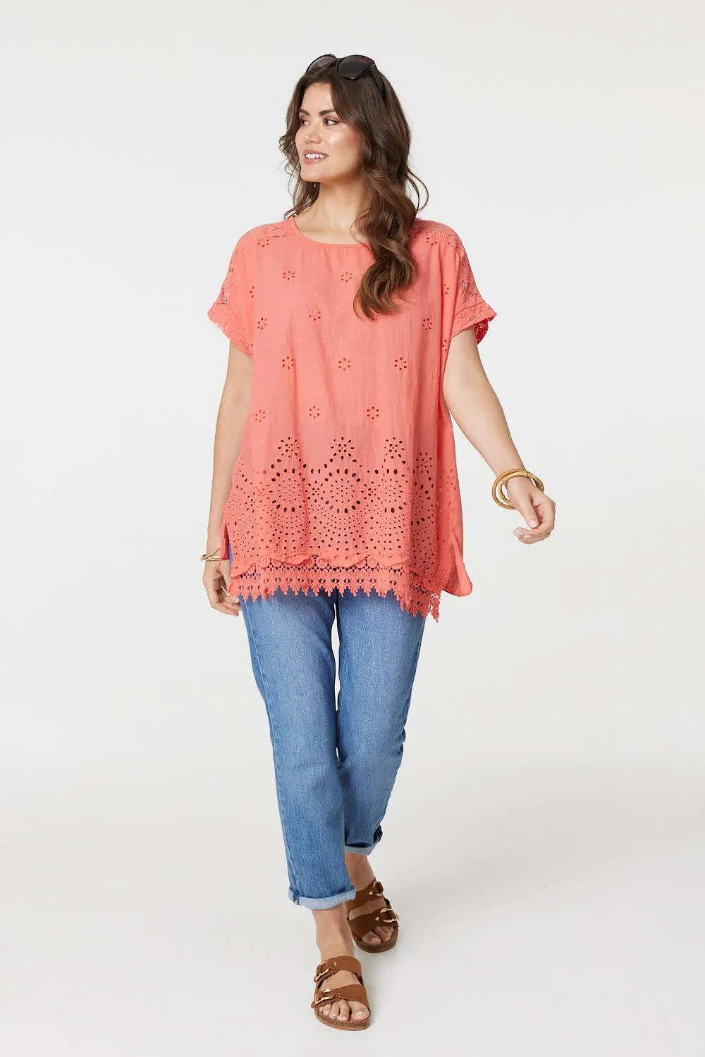 Broderie Anglaise Oversized Blouse