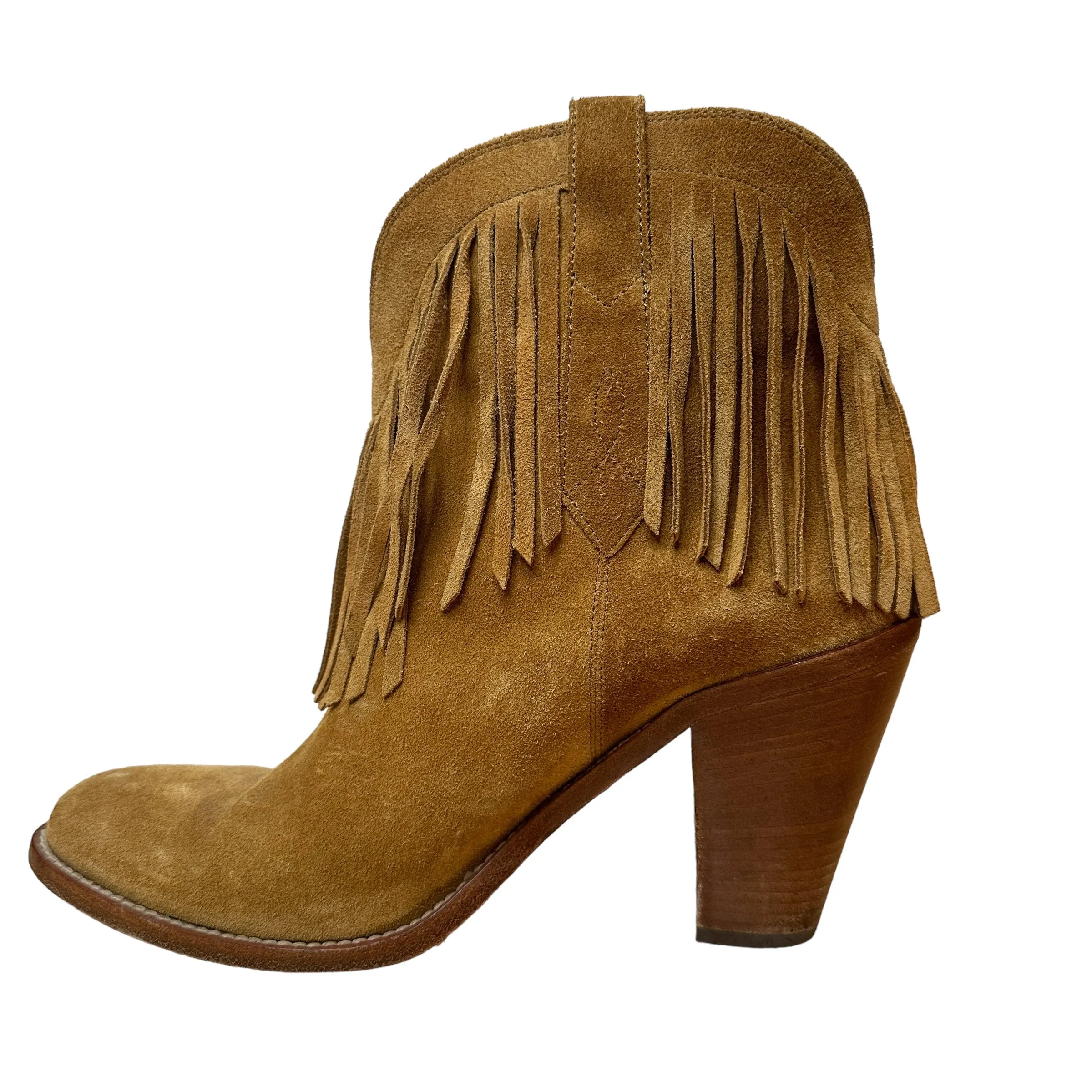 Brown Fringed Boots - 9