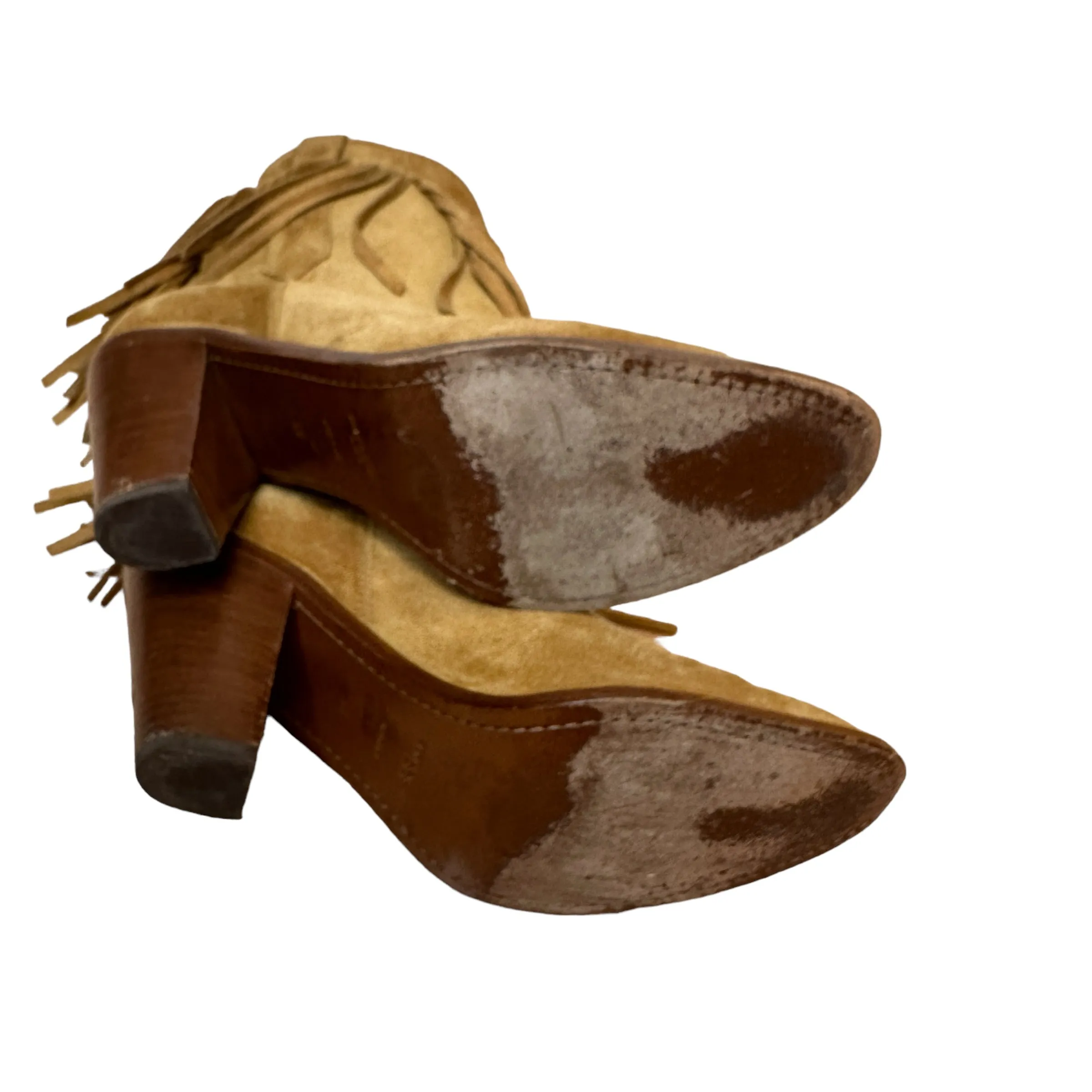 Brown Fringed Boots - 9