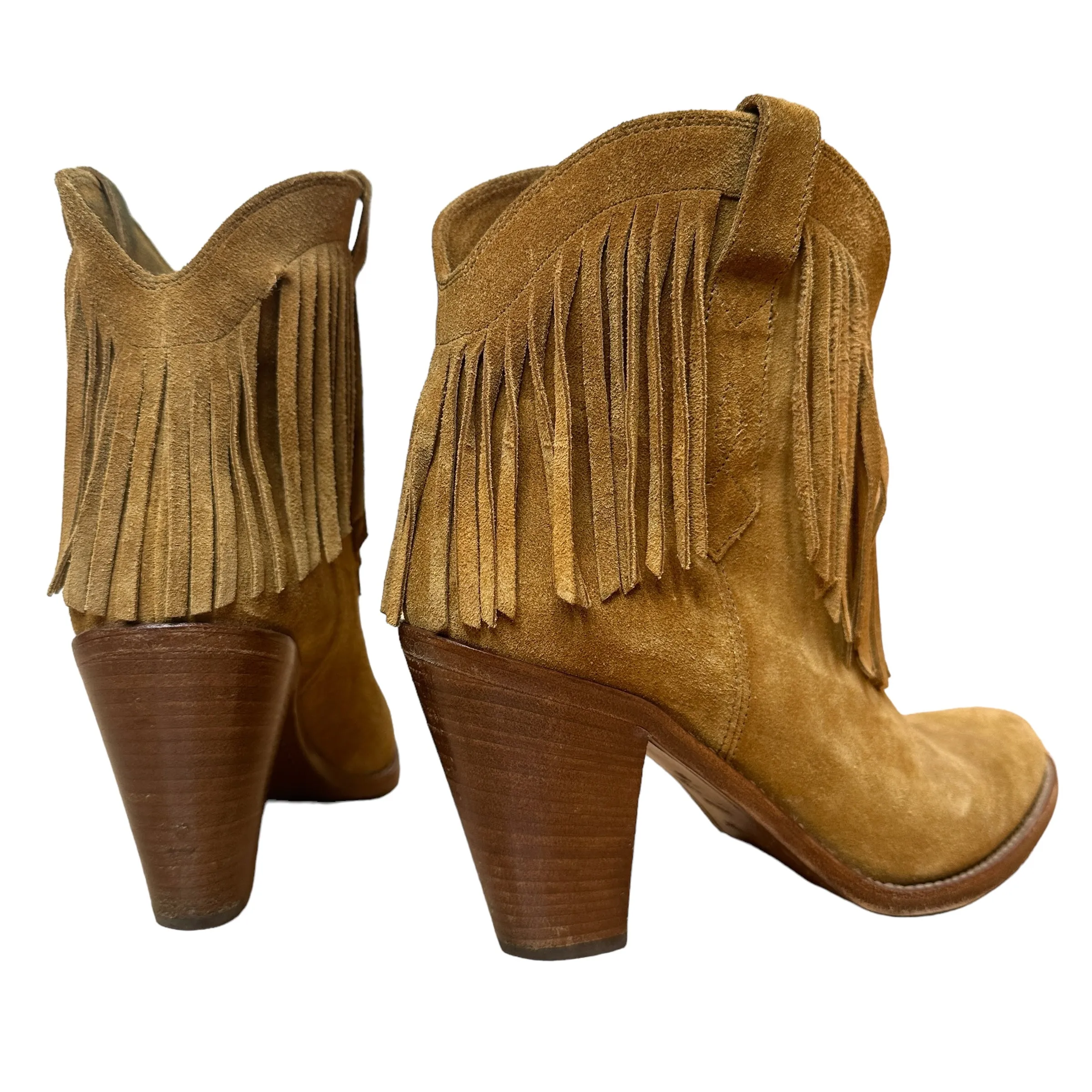 Brown Fringed Boots - 9