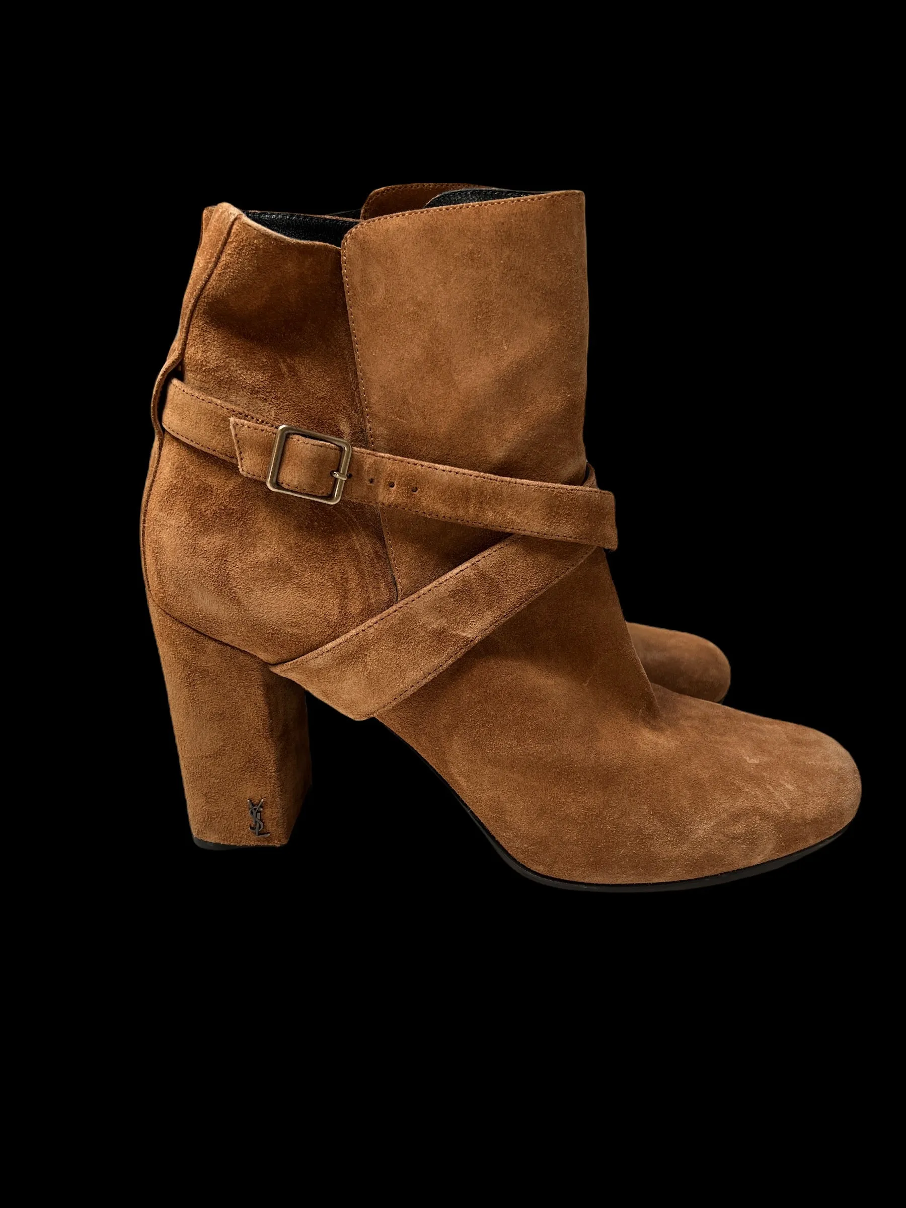 Brown Suede Heeled Boots - 10