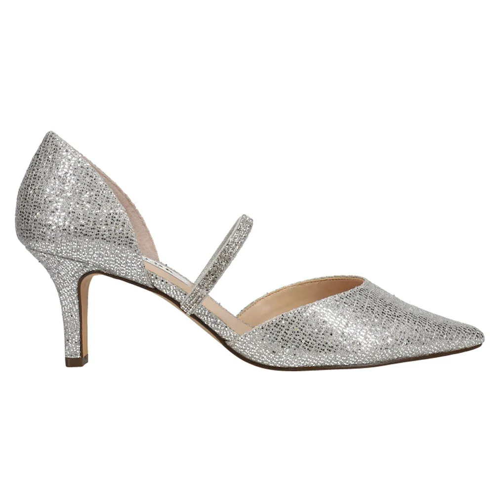 Brystol Metallic Glitter Pointed Toe Evening Pumps