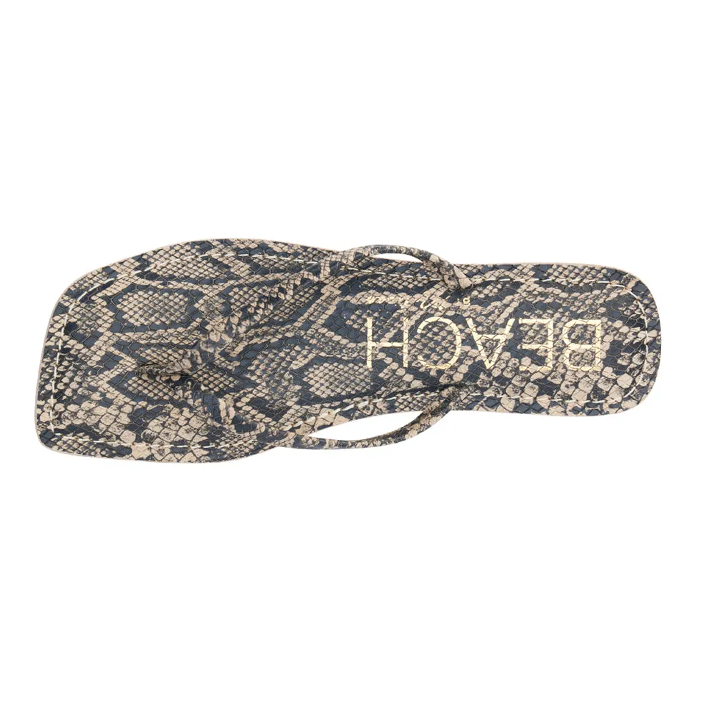 Bungalow Snake Print Flip Flops