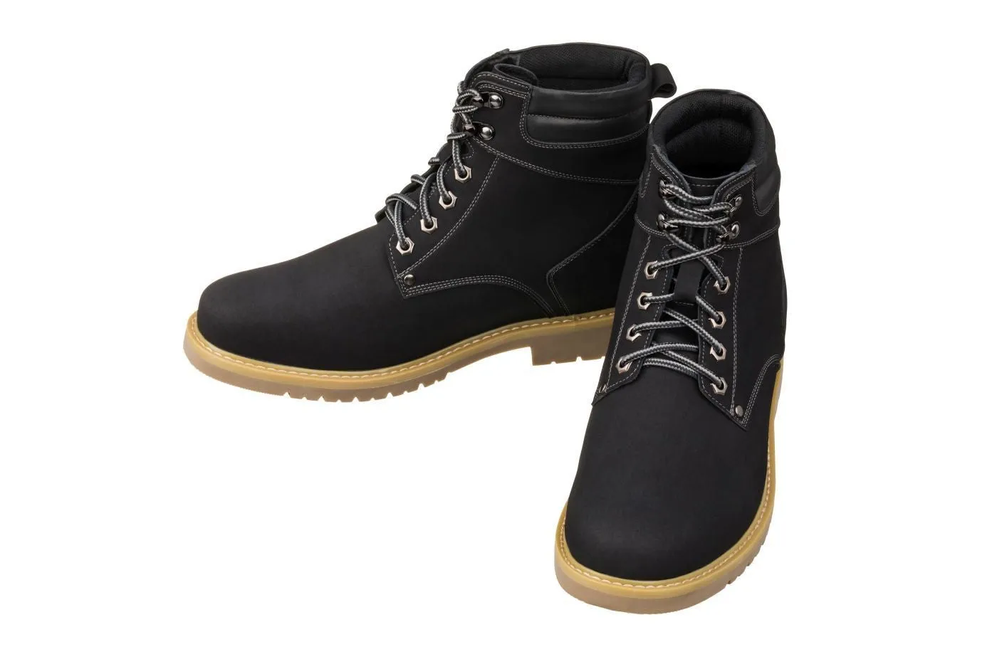 CALTO - K8820 - 3.2 Inches Taller (Nubuck Black) - Work Style Boot