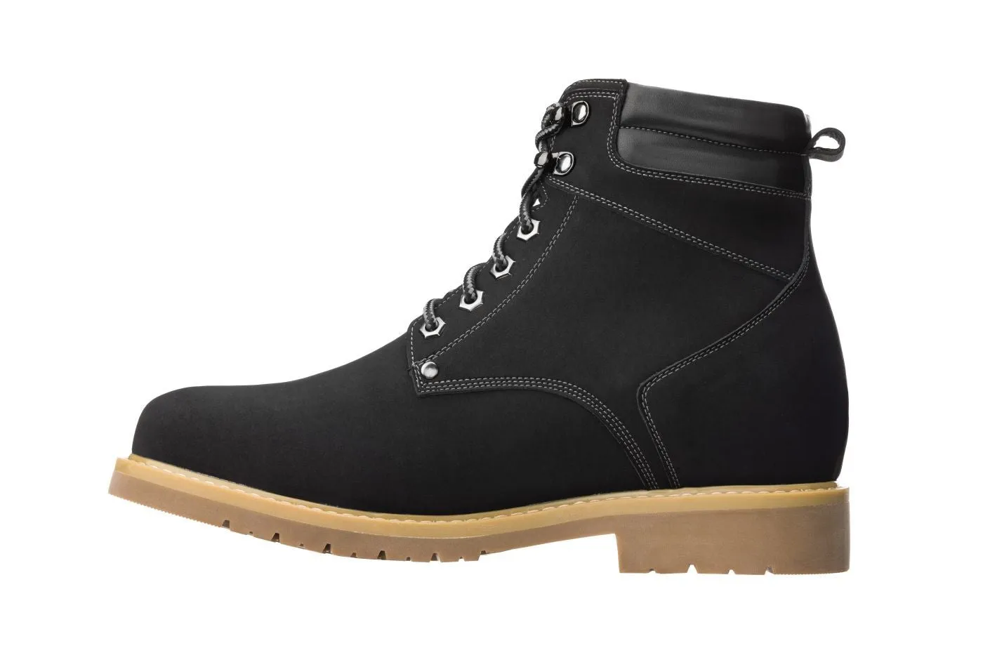 CALTO - K8820 - 3.2 Inches Taller (Nubuck Black) - Work Style Boot