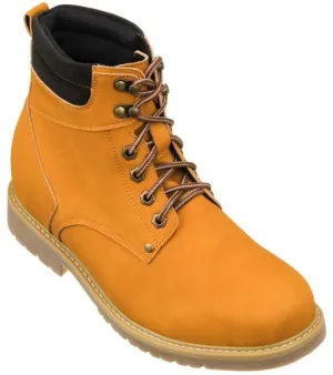 CALTO - K8821 - 3.2 Inches Taller (Nubuck Camel) - Work Style Boot