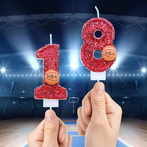 CasaPopz Basketball Birthday Number Candles for Cake Red Number 7 Candle Basketball Cake Topper for Party Anniversary Decorations