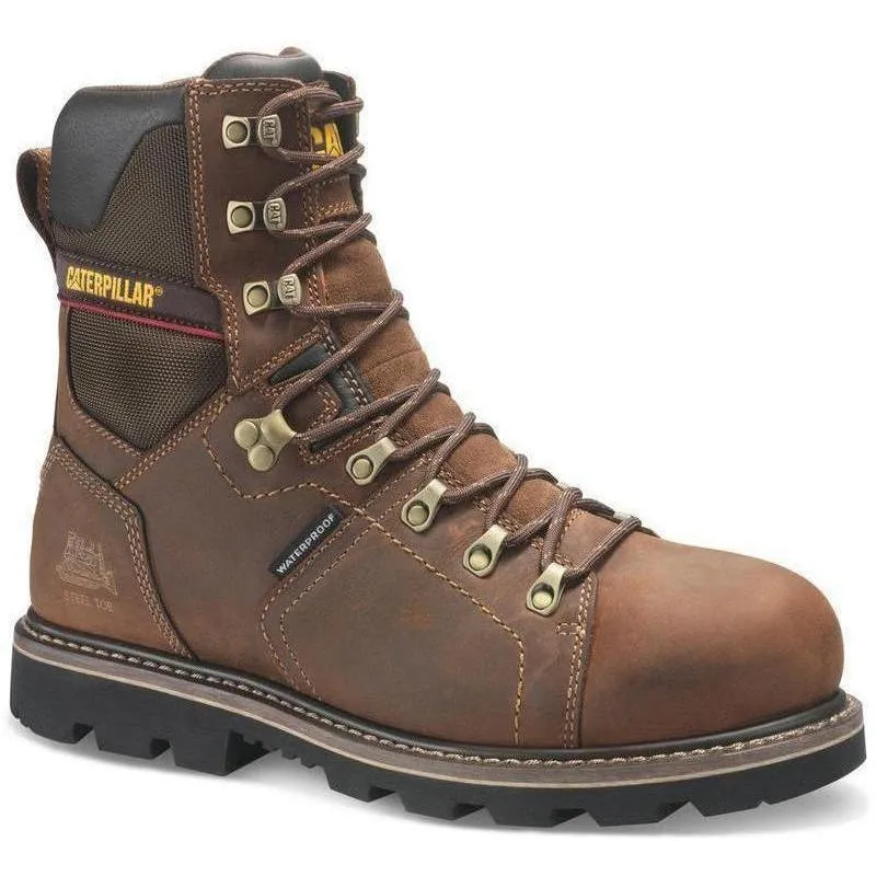 CAT Men's Alaska 2.0 8" Steel Toe TX Ins WP Work Boot Brown P90979