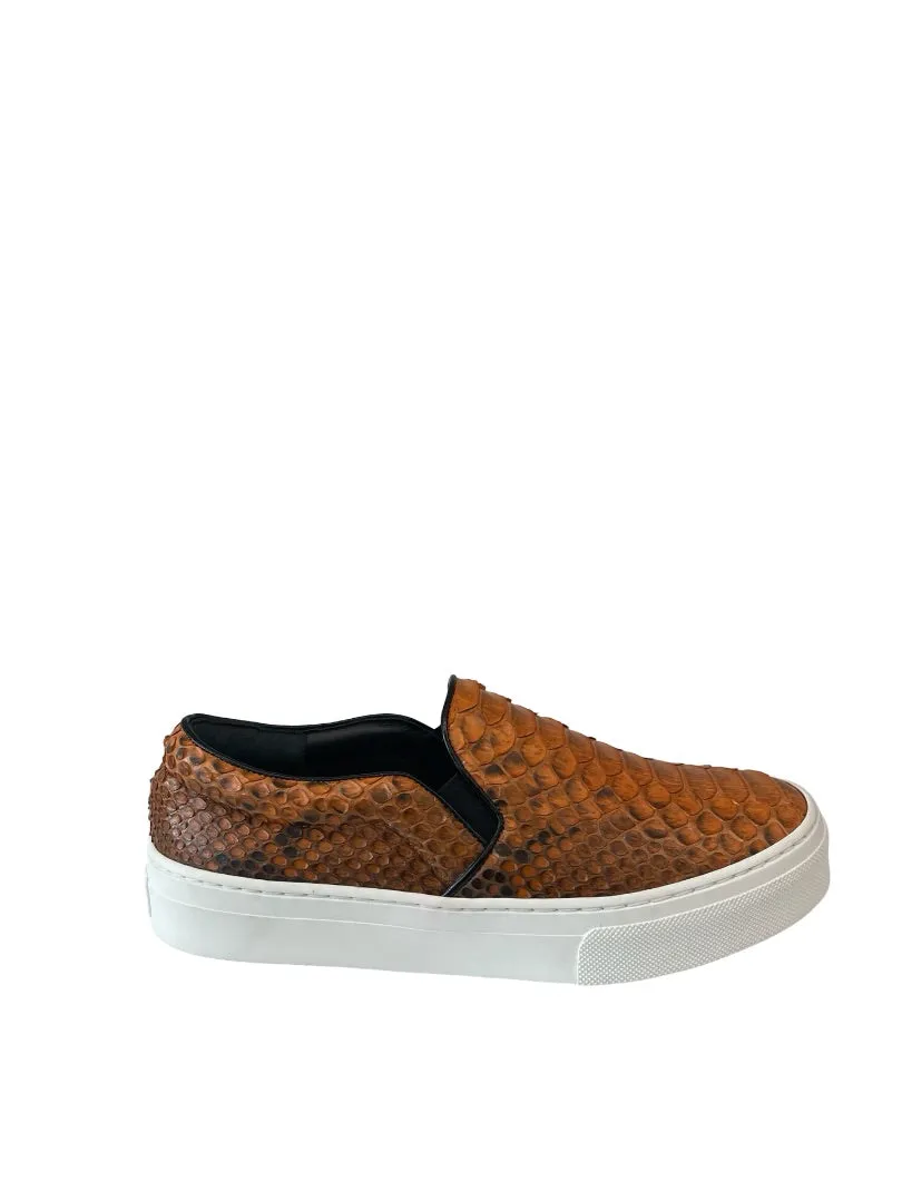 Celine Slip On Orange Python Skate Sneakers. Size: 36