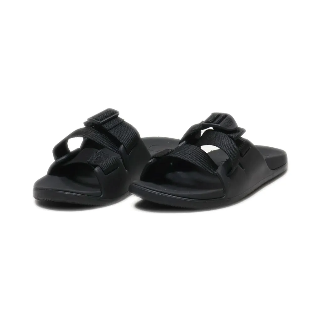 Chaco Flat Sandals Leather Black Colour For Women