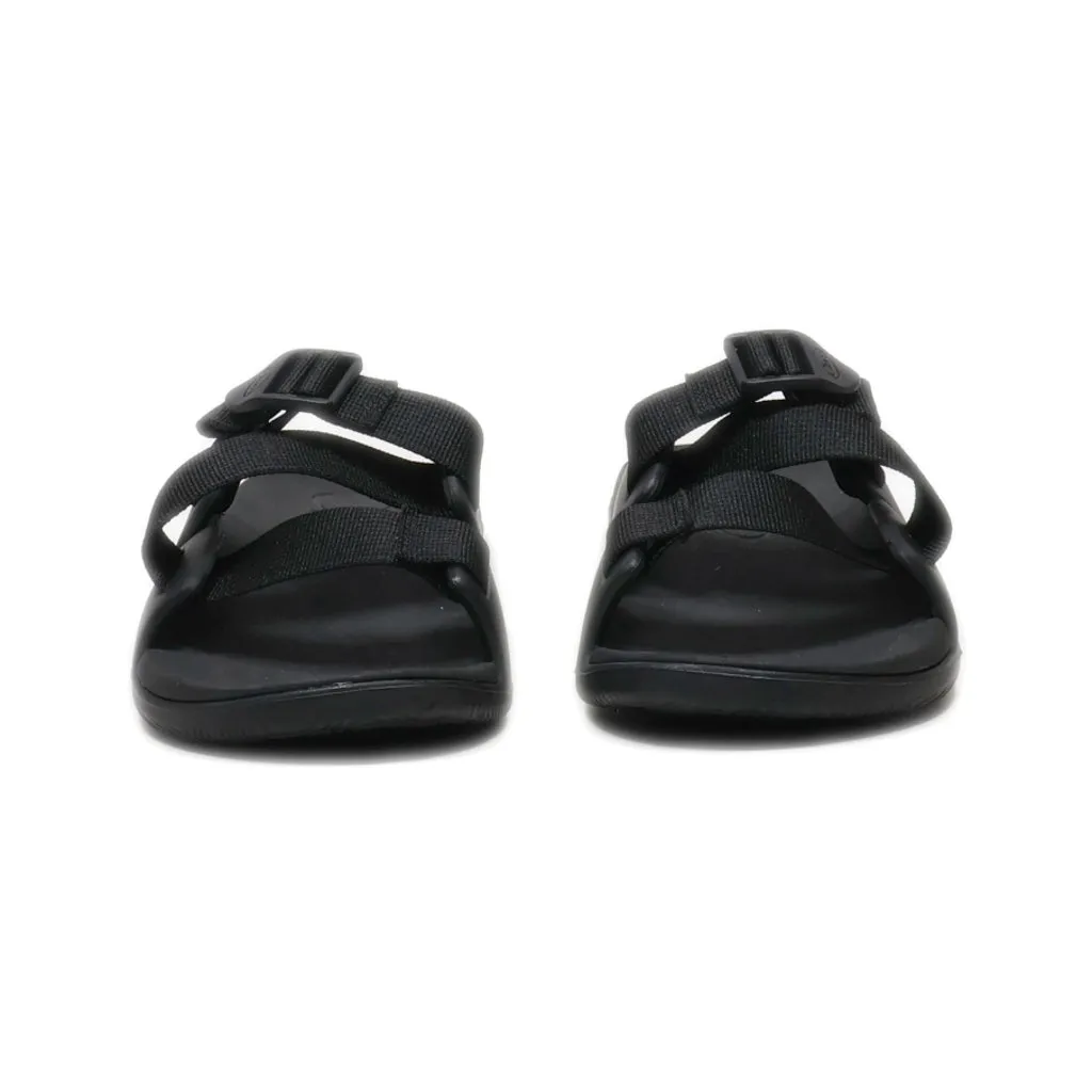 Chaco Flat Sandals Leather Black Colour For Women