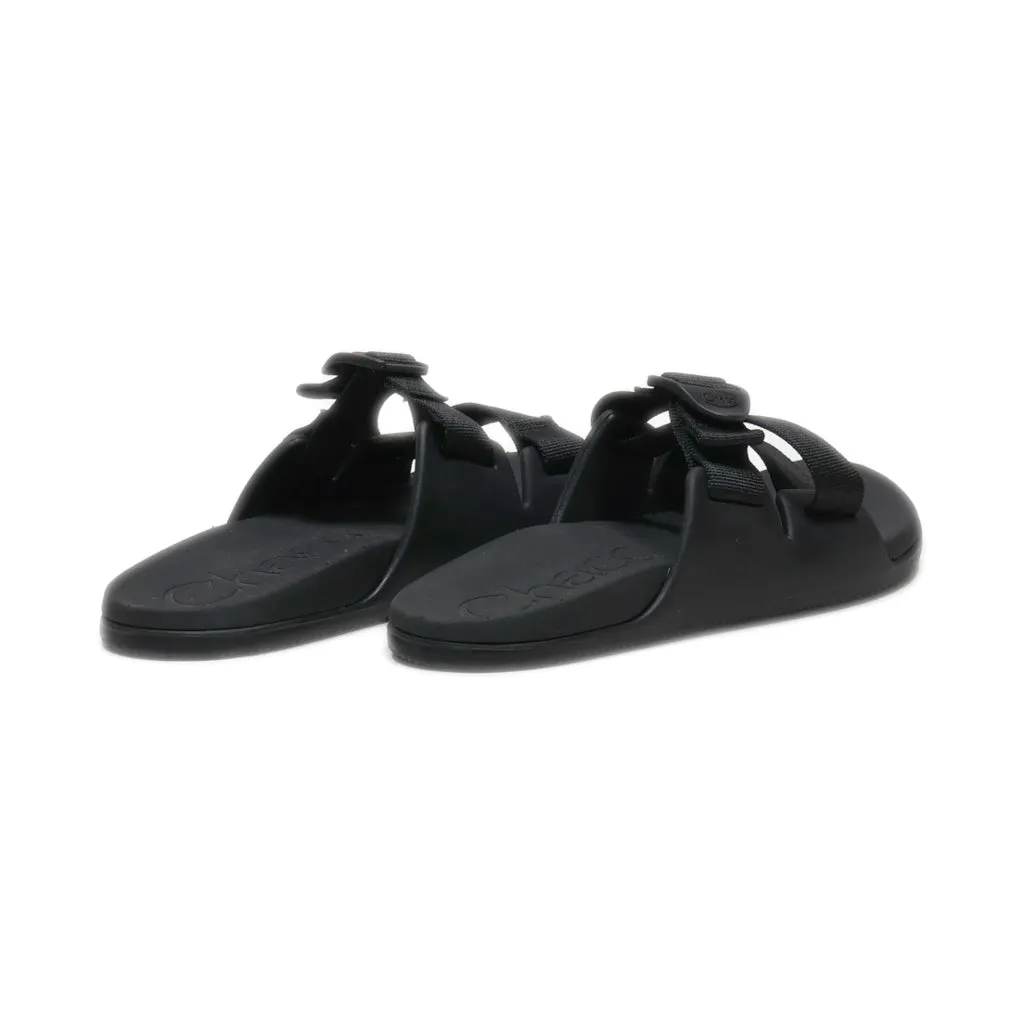 Chaco Flat Sandals Leather Black Colour For Women