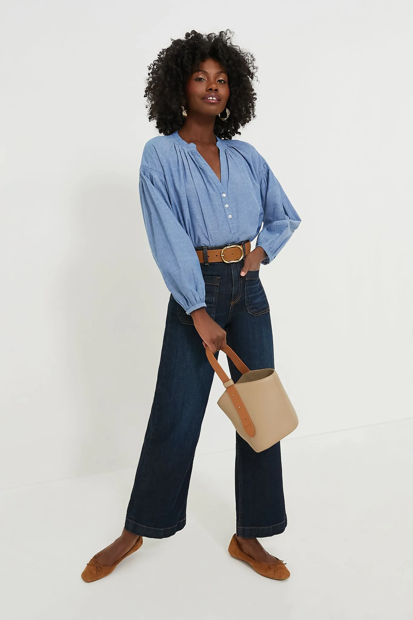 Chambray Nipoa Button Blouse