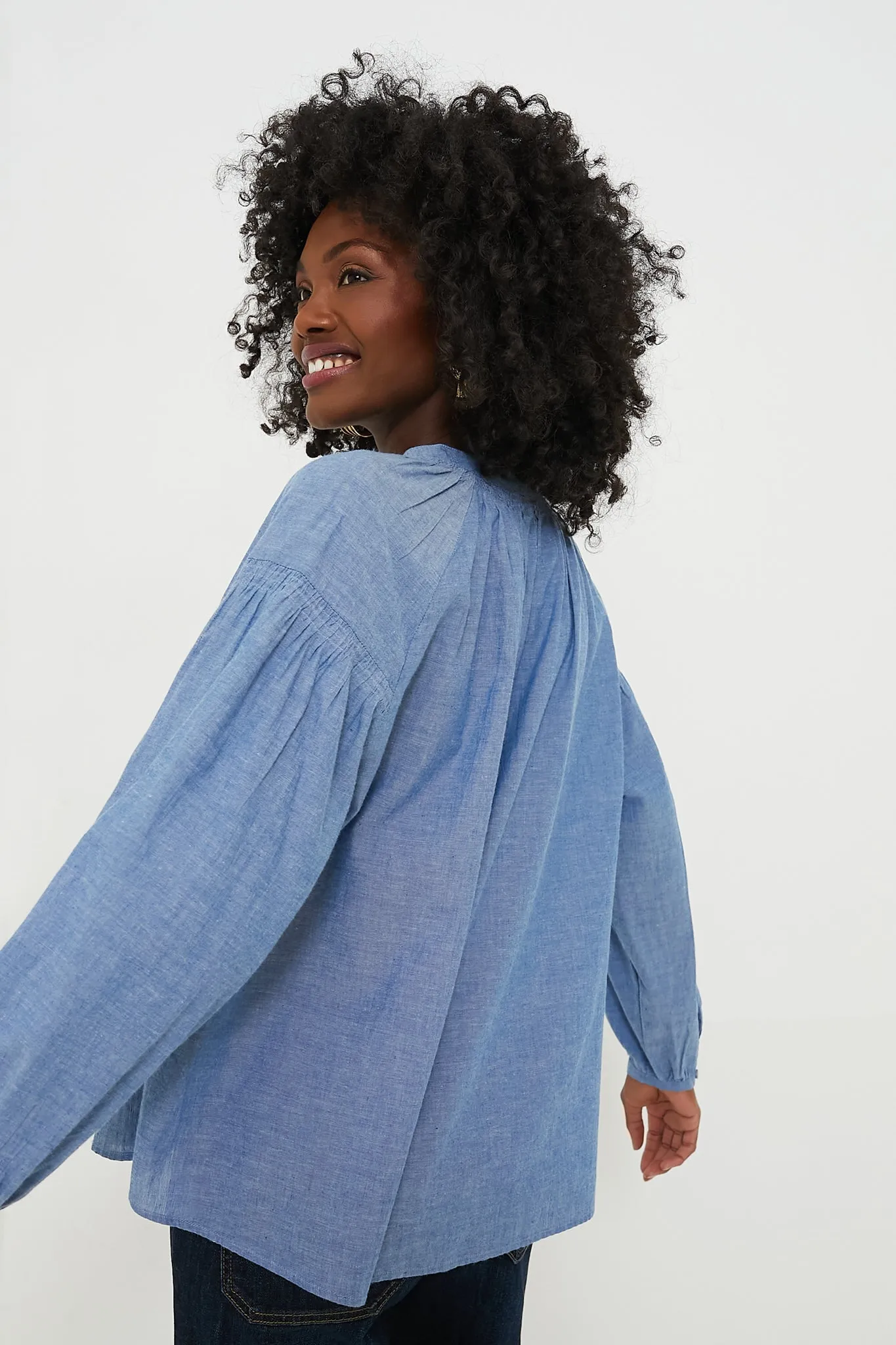 Chambray Nipoa Button Blouse