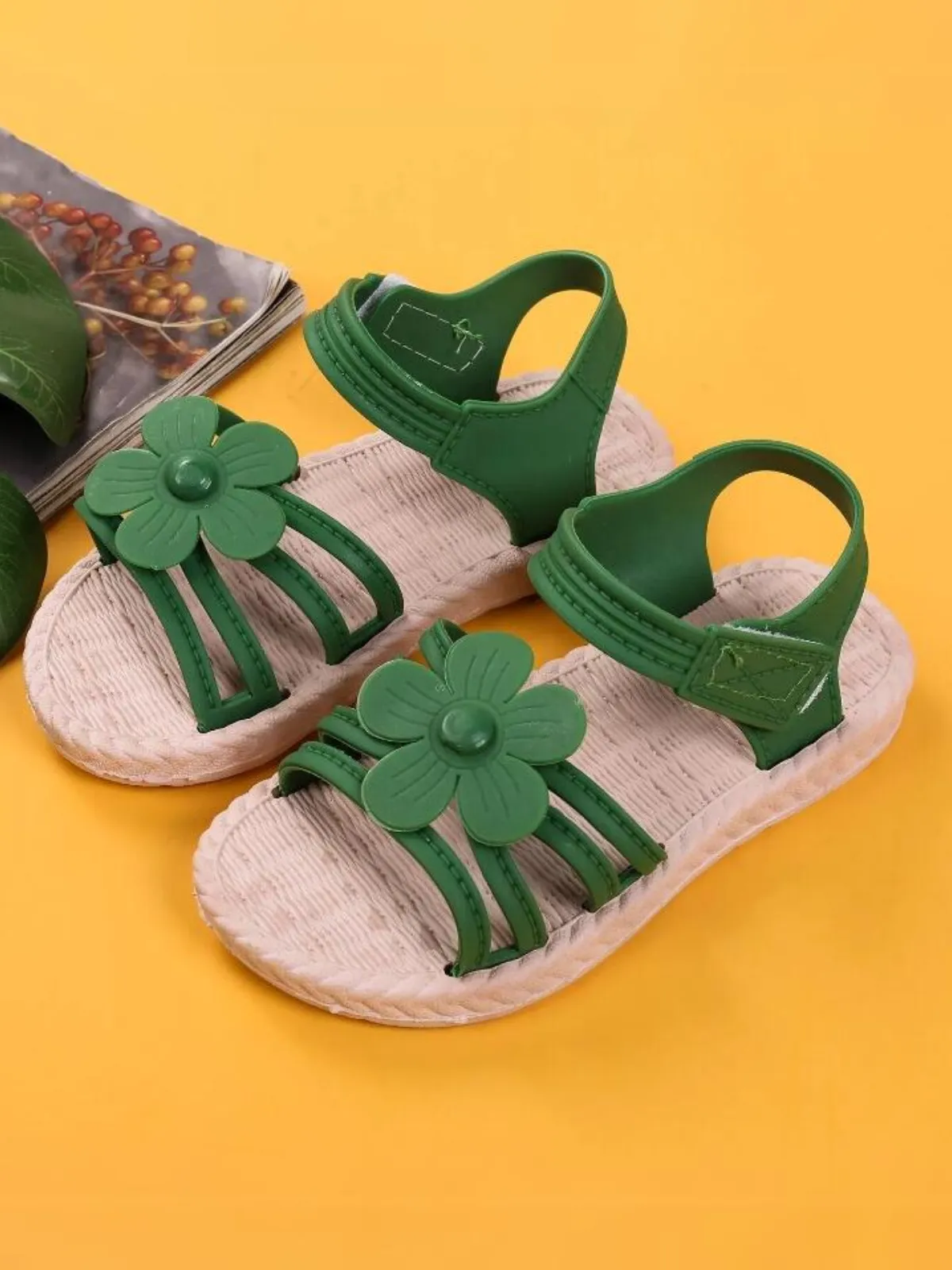 Charming Girls' Summer Sandals with Flower Accents By Liv and Mia