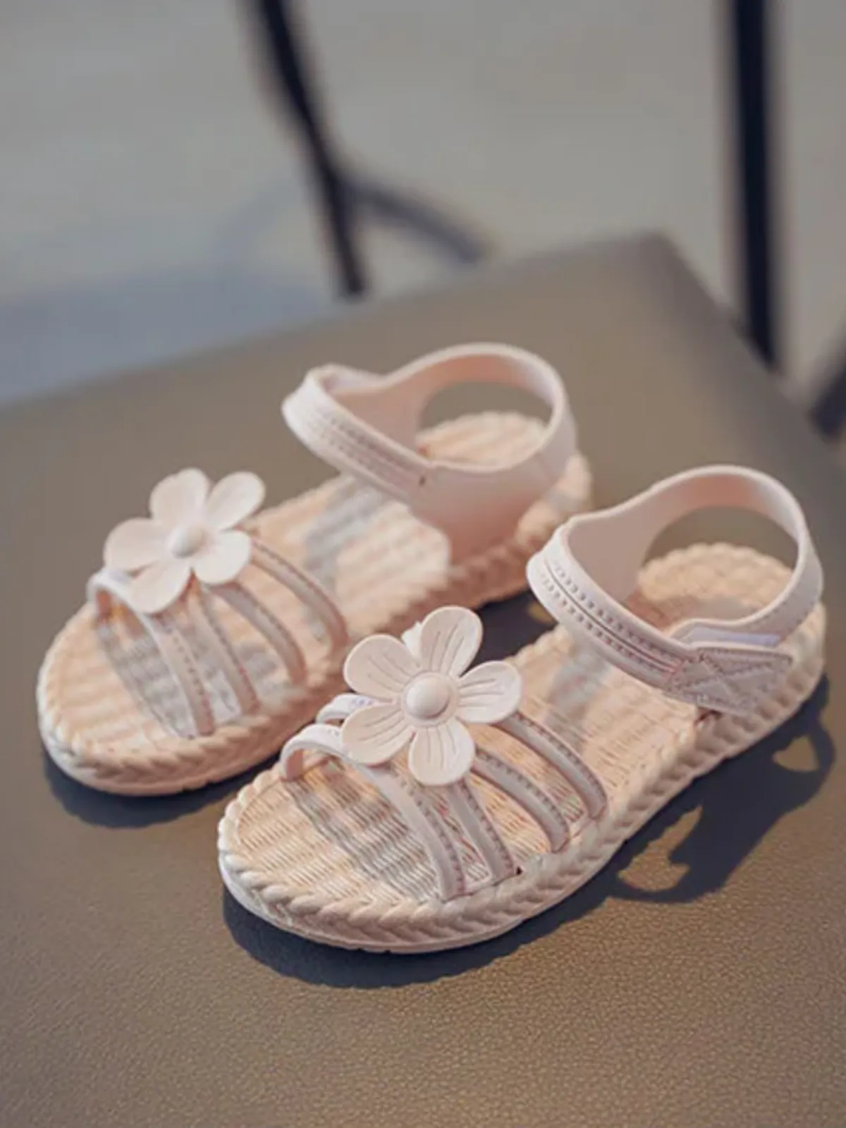 Charming Girls' Summer Sandals with Flower Accents By Liv and Mia