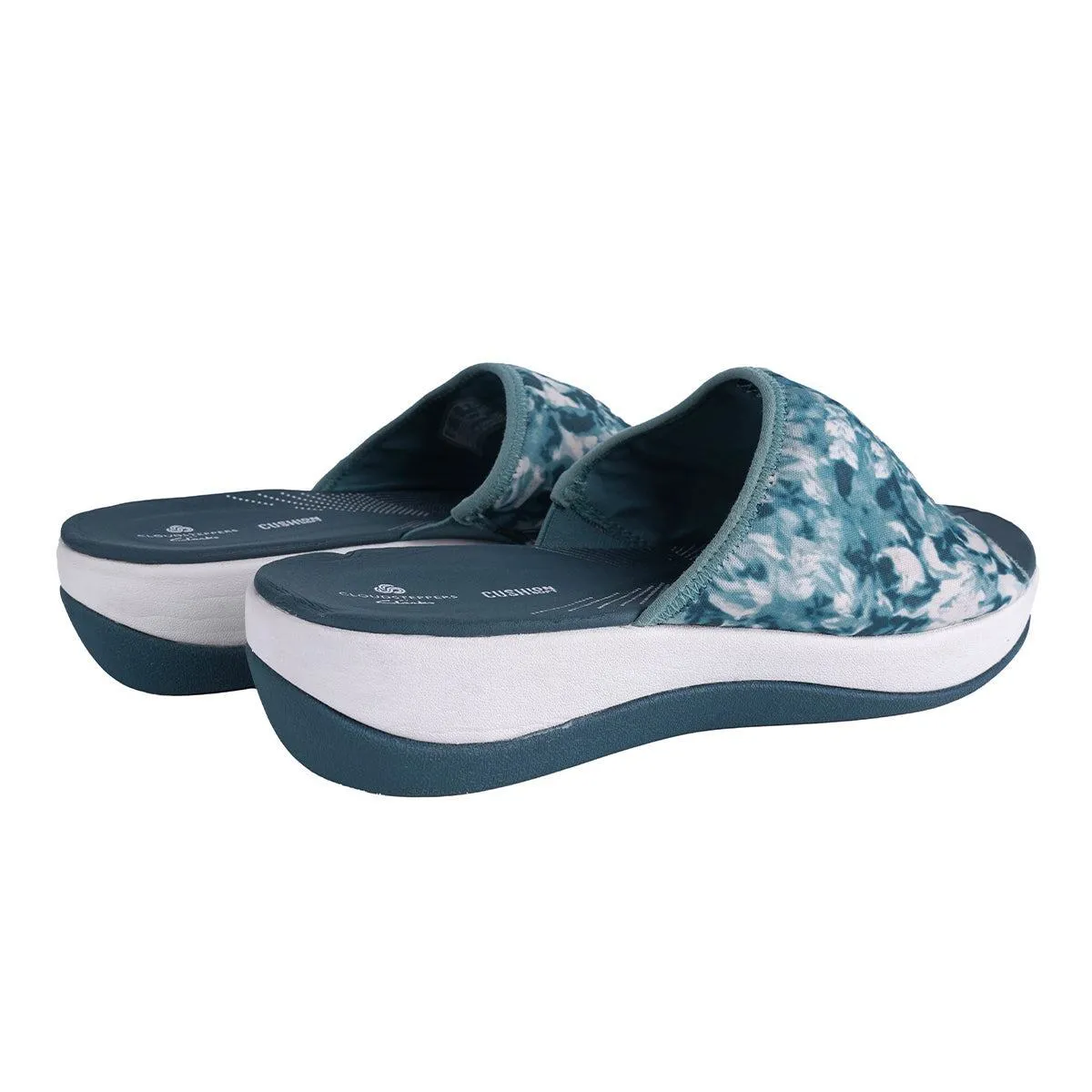 Clarks Cloudsteppers Arla Nora Flat Sandals Fabric Blue Colour For Women