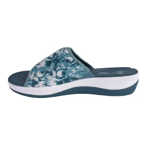 Clarks Cloudsteppers Arla Nora Flat Sandals Fabric Blue Colour For Women