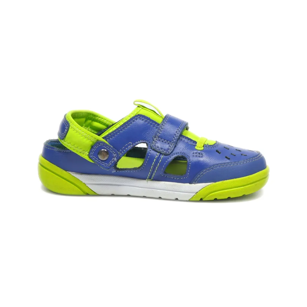 Clarks Flat Sandals Leather Blue Colour For Kids