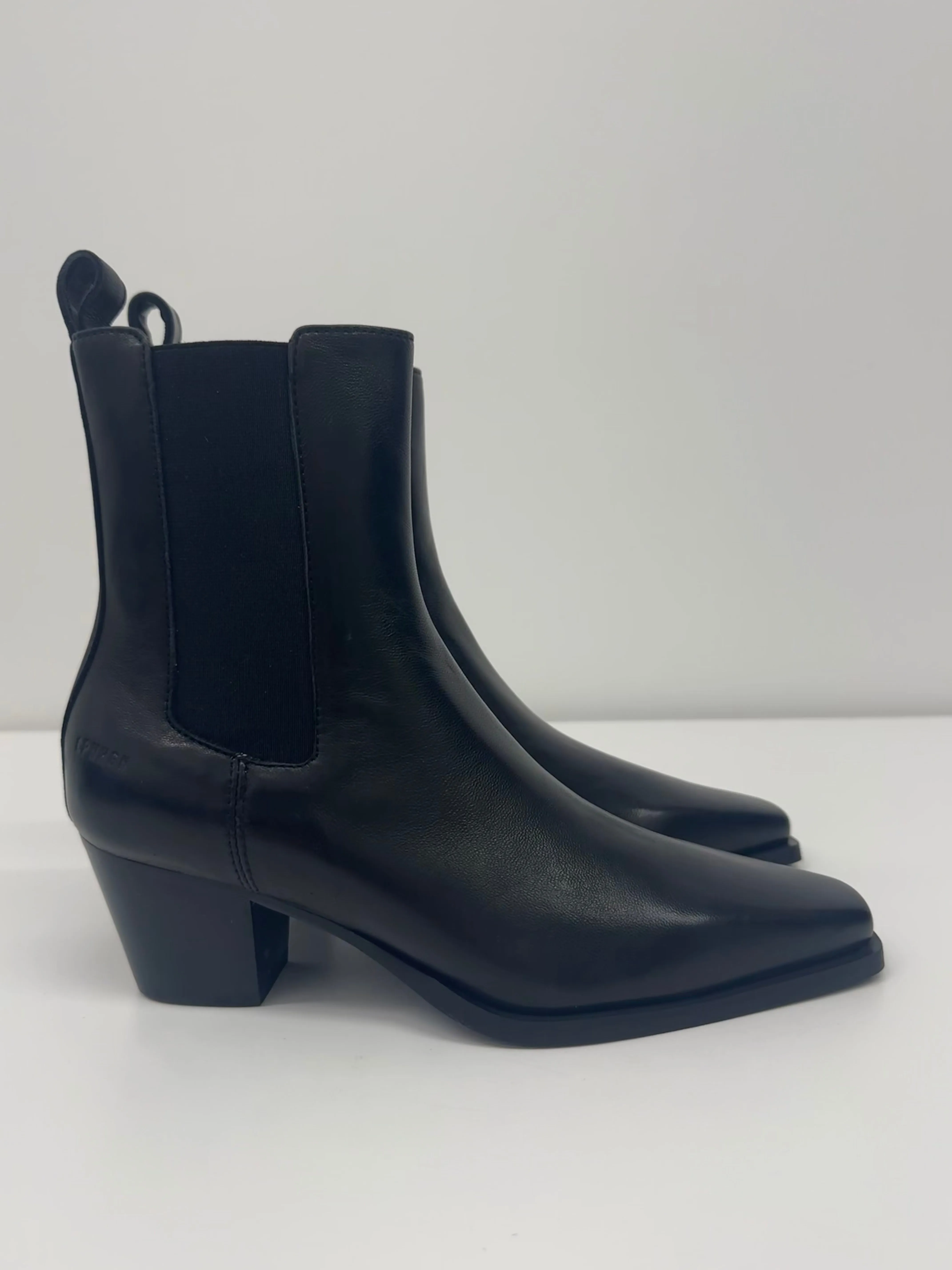 COPENHAGEN Smooth Black Ankle Boot