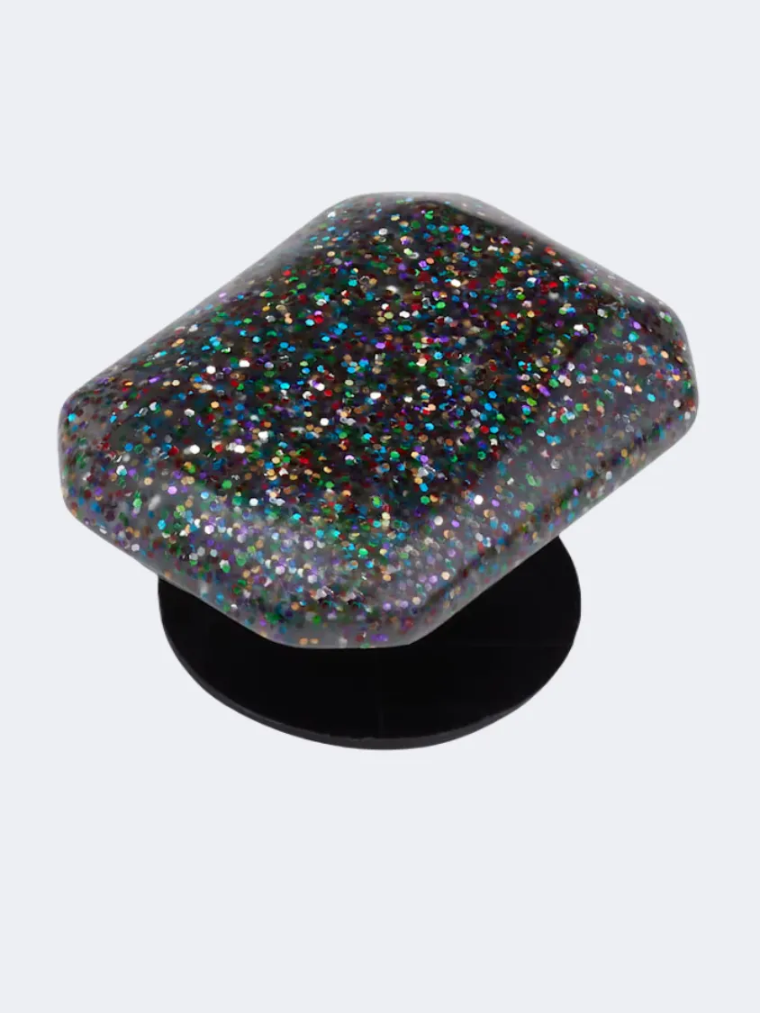 Crocs Black Rainbow Glitter Gem Unisex Lifestyle Pins Black/Multi