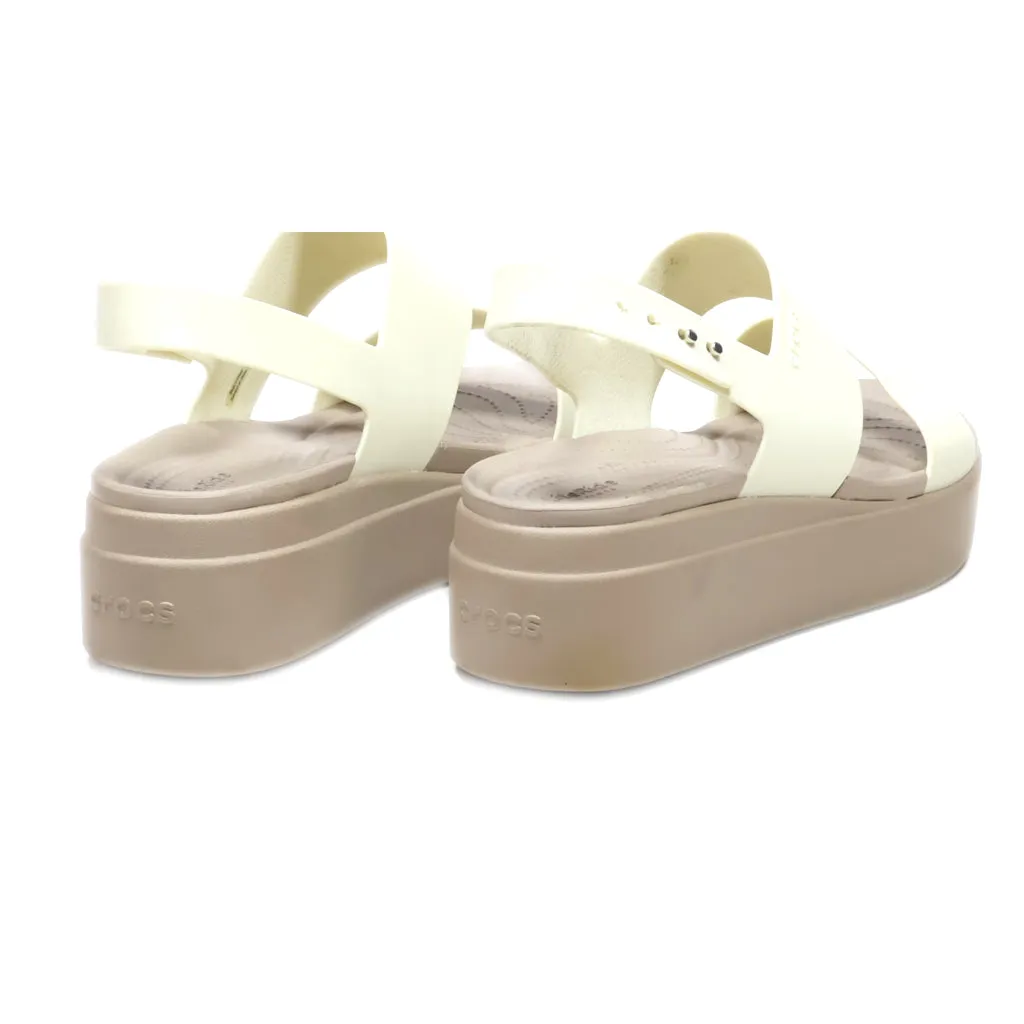 Crocs Brooklyn Low Wedge Sandals Canvas Beige Colour For Women