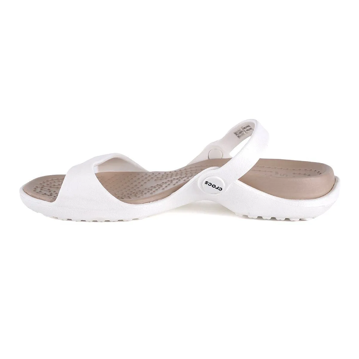 Crocs Cleo Strap Flat Sandals Rubber White Colour For Women