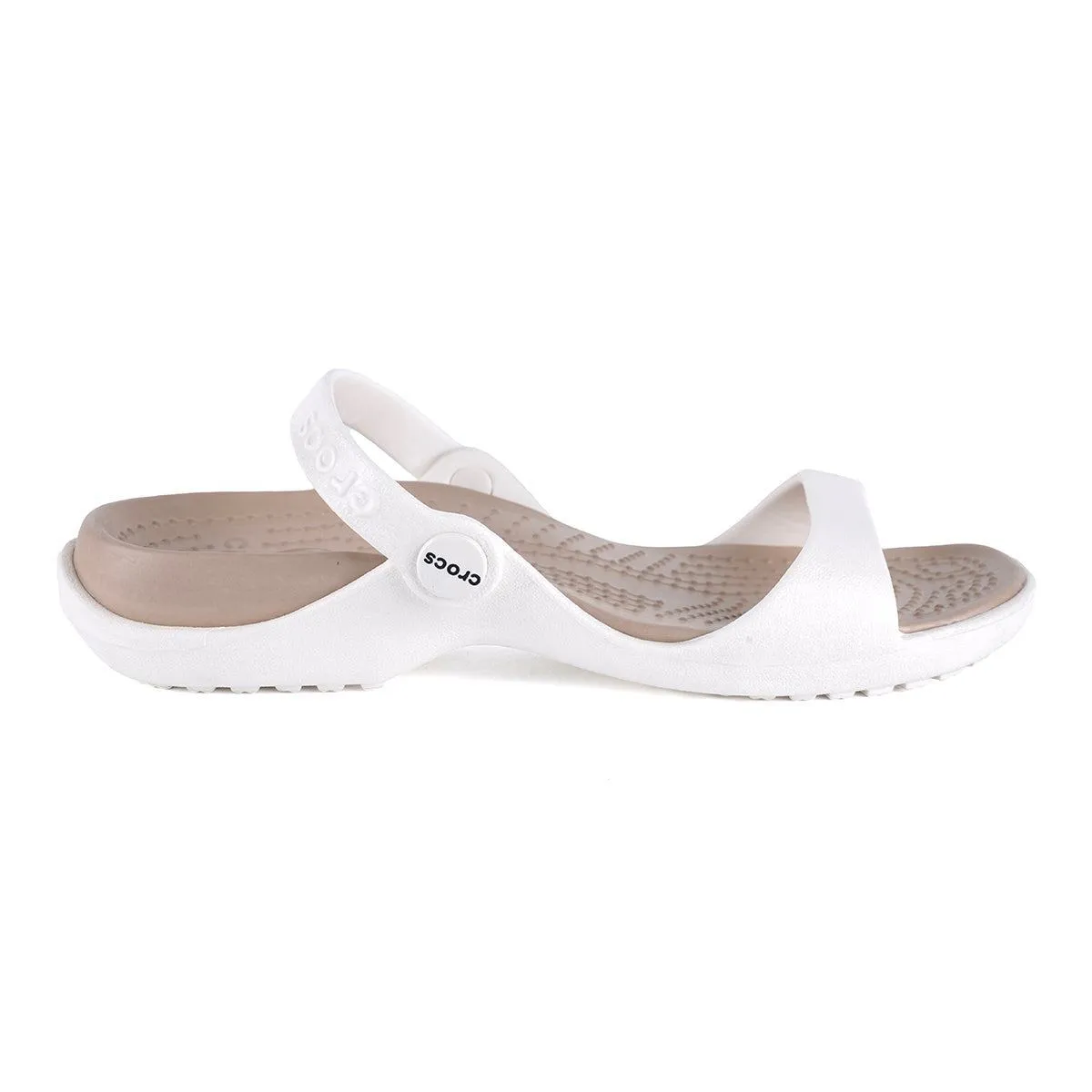 Crocs Cleo Strap Flat Sandals Rubber White Colour For Women