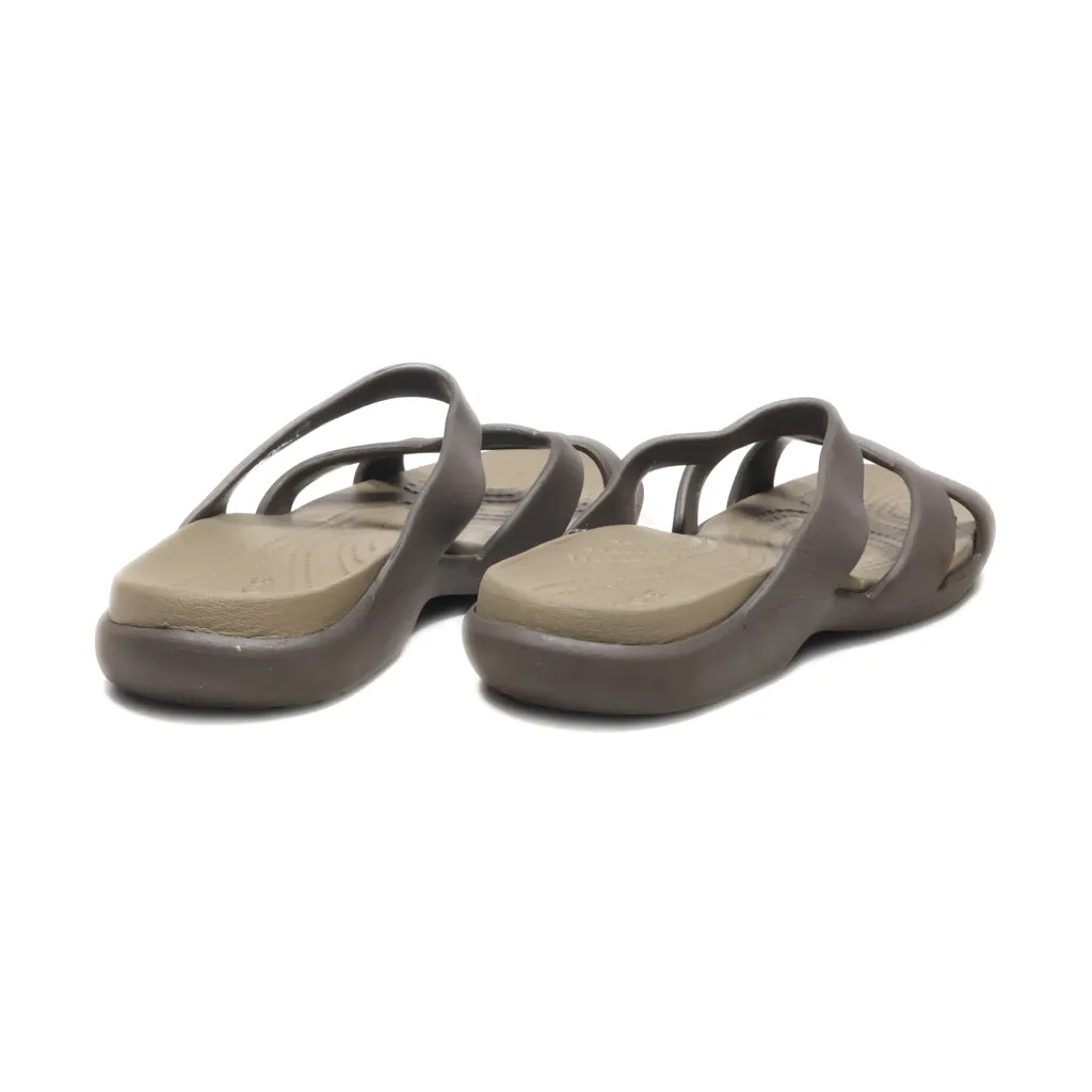 Crocs Meleen Twist Flat Sandals Eva Brown Colour For Women