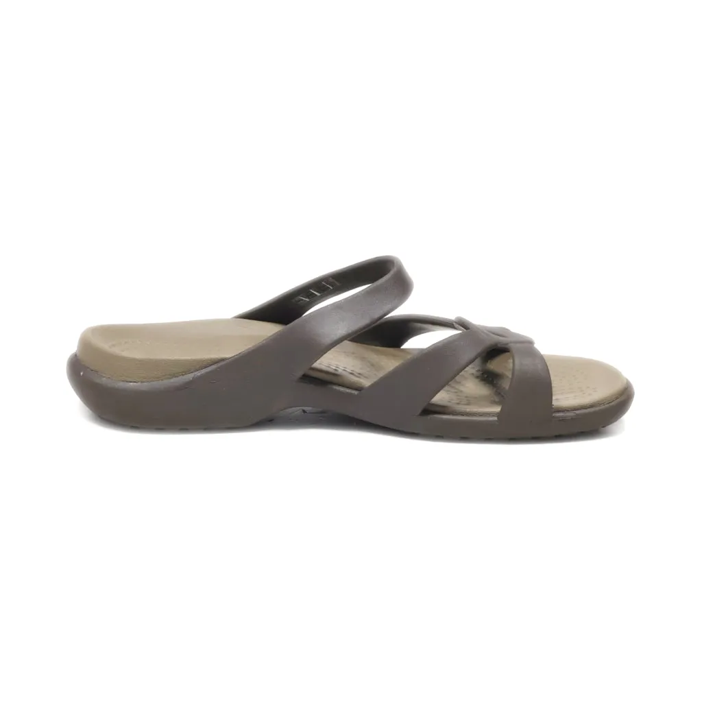 Crocs Meleen Twist Flat Sandals Eva Brown Colour For Women