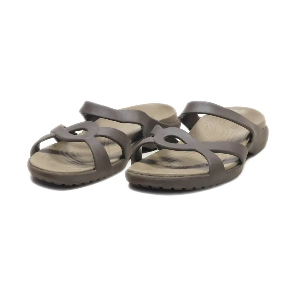 Crocs Meleen Twist Flat Sandals Eva Brown Colour For Women