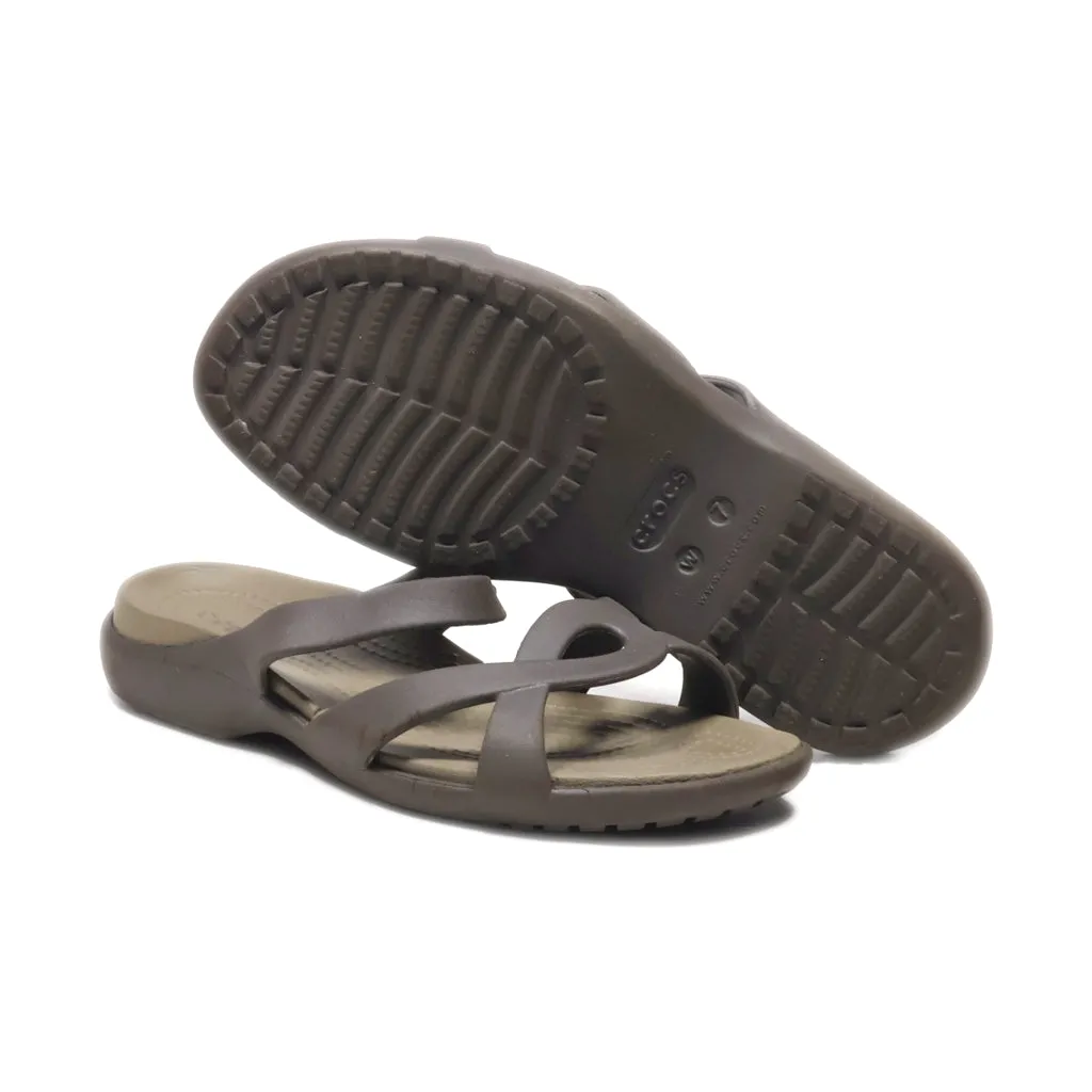 Crocs Meleen Twist Flat Sandals Eva Brown Colour For Women