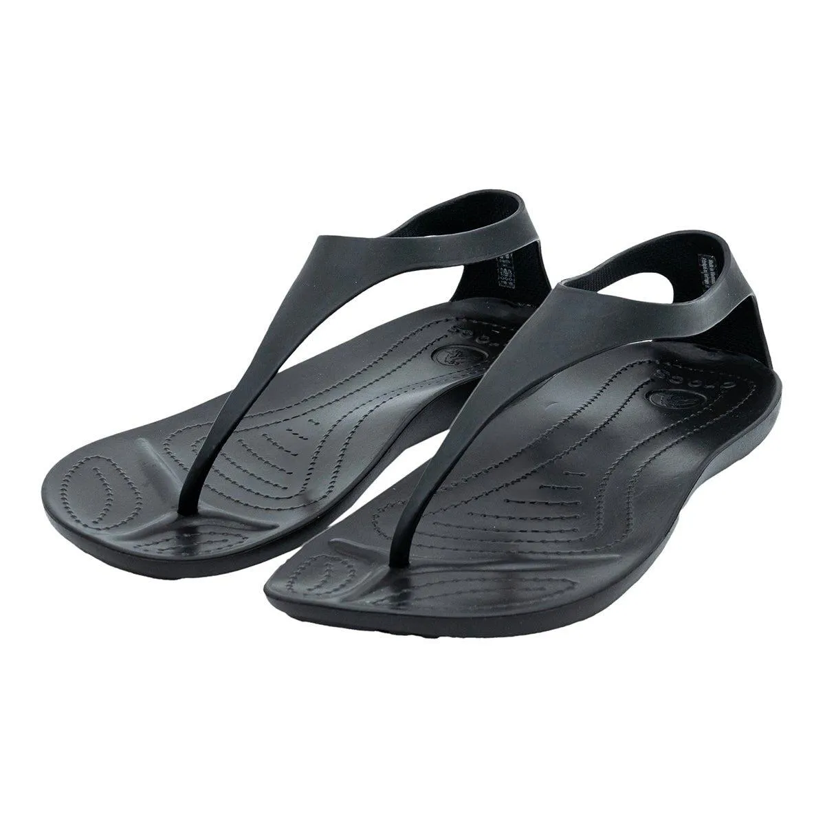 Crocs Sexi Flip Flat Sandals Rubber Black Colour For Women