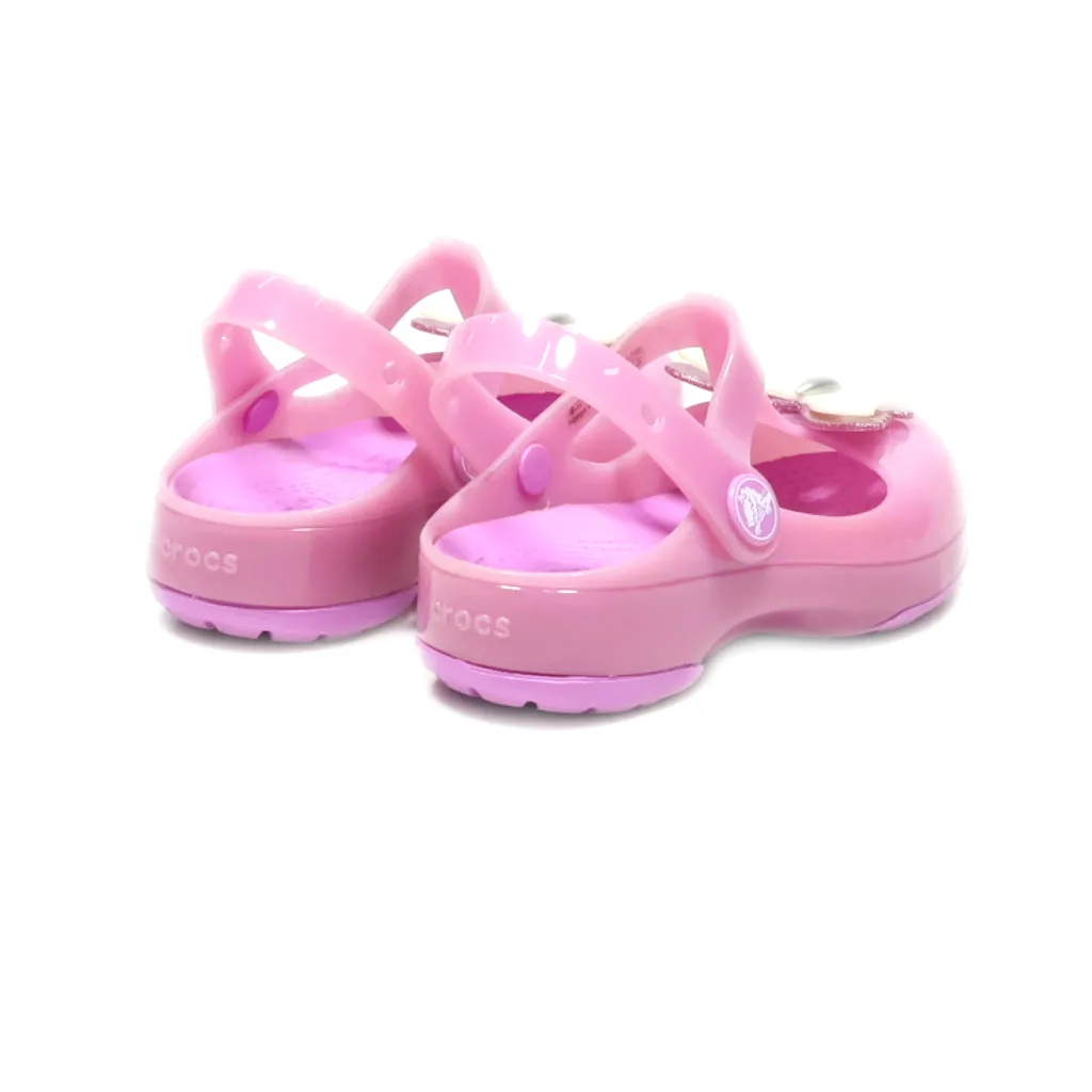 Crocs Small Crocs Pink Sandals Walkers Rubber Purple Colour For Kids