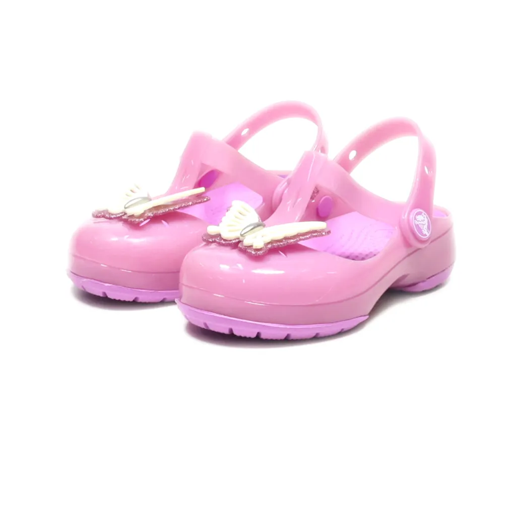 Crocs Small Crocs Pink Sandals Walkers Rubber Purple Colour For Kids