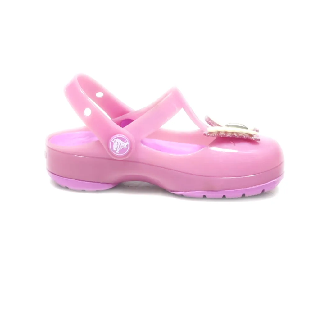 Crocs Small Crocs Pink Sandals Walkers Rubber Purple Colour For Kids