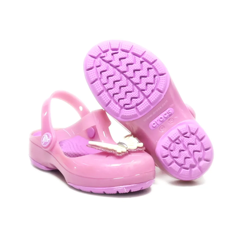 Crocs Small Crocs Pink Sandals Walkers Rubber Purple Colour For Kids