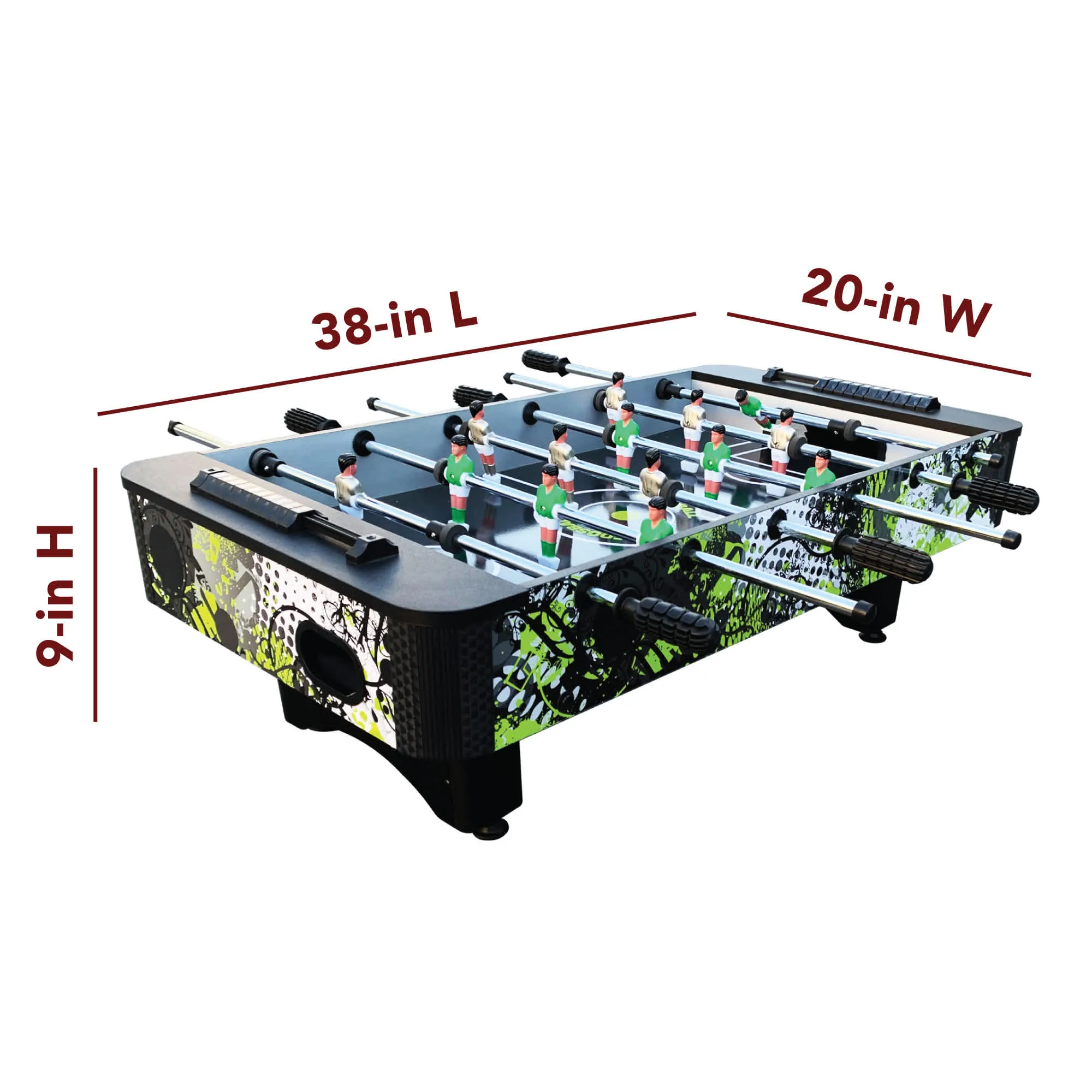 Crossfire 38-in Table Top Foosball Game with Over-The-Door Basketball Hoop