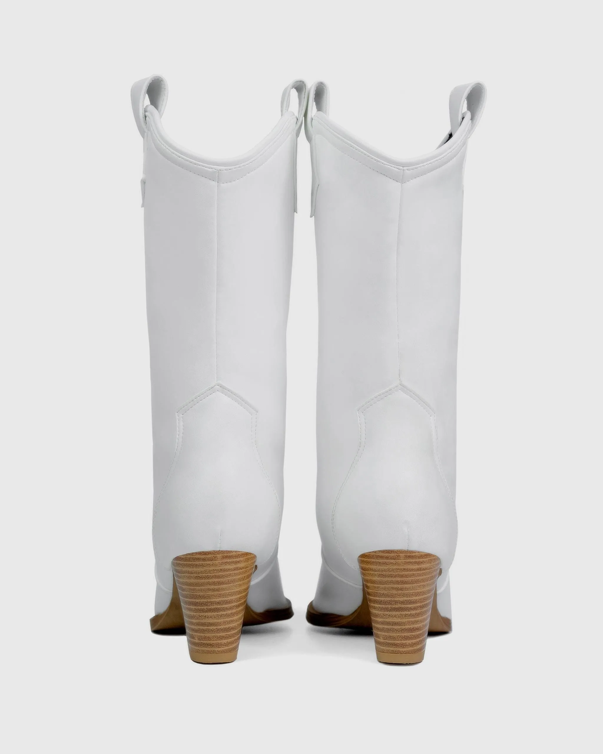 Desserto® Cactus Leather Vegan Heeled Cowboy Boots | White Nopal