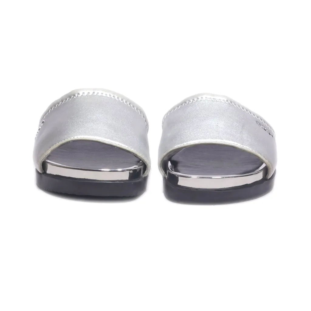 Dkny Briley Flat Sandals Fabric Silver Colour For Women