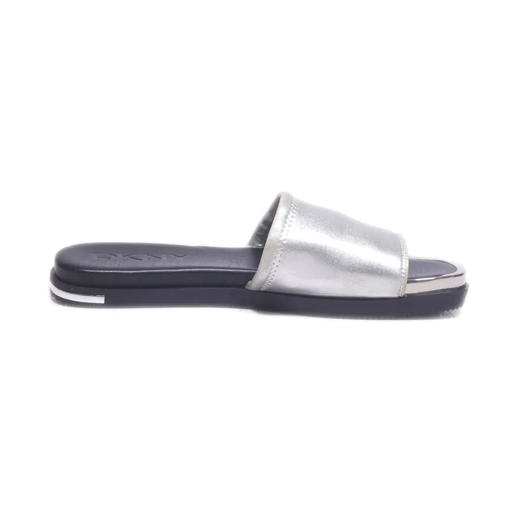 Dkny Briley Flat Sandals Fabric Silver Colour For Women