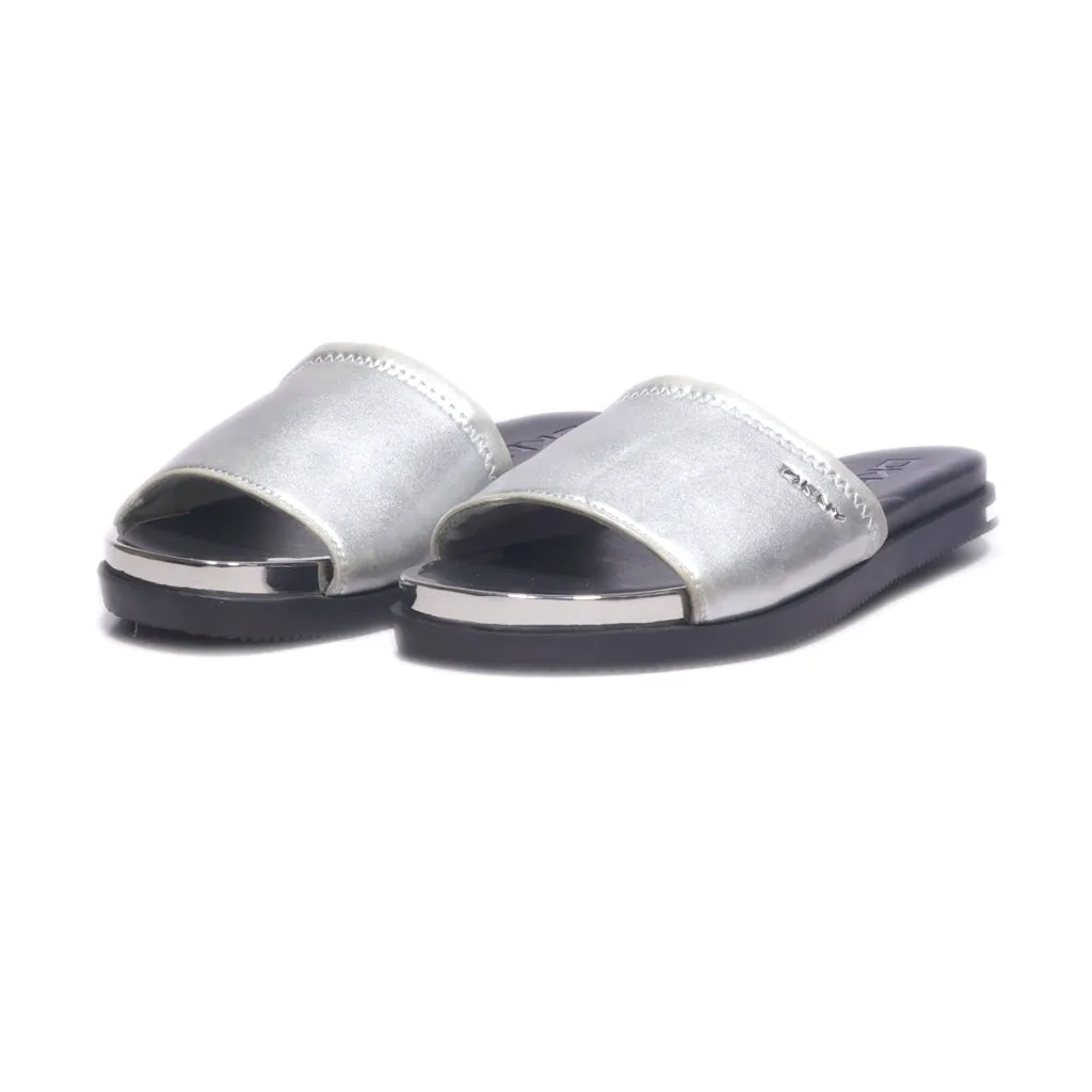 Dkny Briley Flat Sandals Fabric Silver Colour For Women