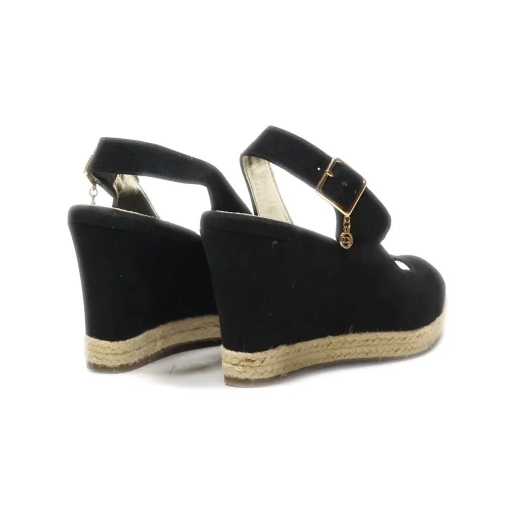 Dune London Klicks Wedge Sandals Suede Black Colour For Women