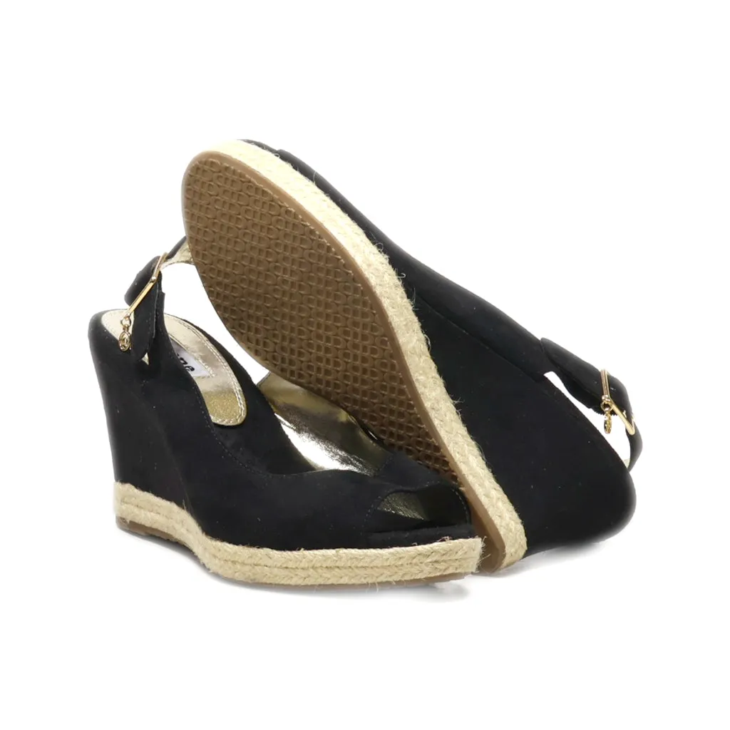 Dune London Klicks Wedge Sandals Suede Black Colour For Women